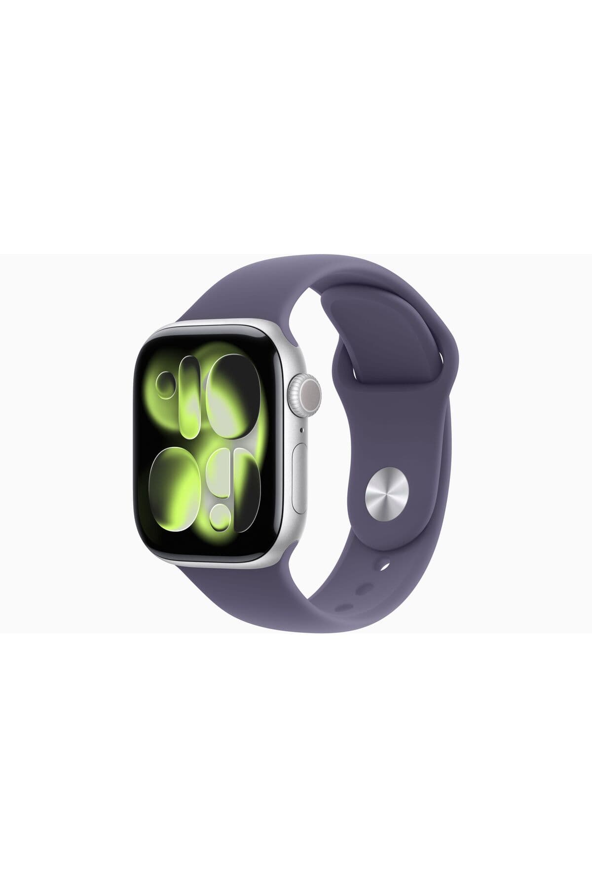 Apple Watch Series 11 GPS, 46 mm Gümüş Rengi Alüminyum Kasa ve Sis Moru Spor Kordon - S/M