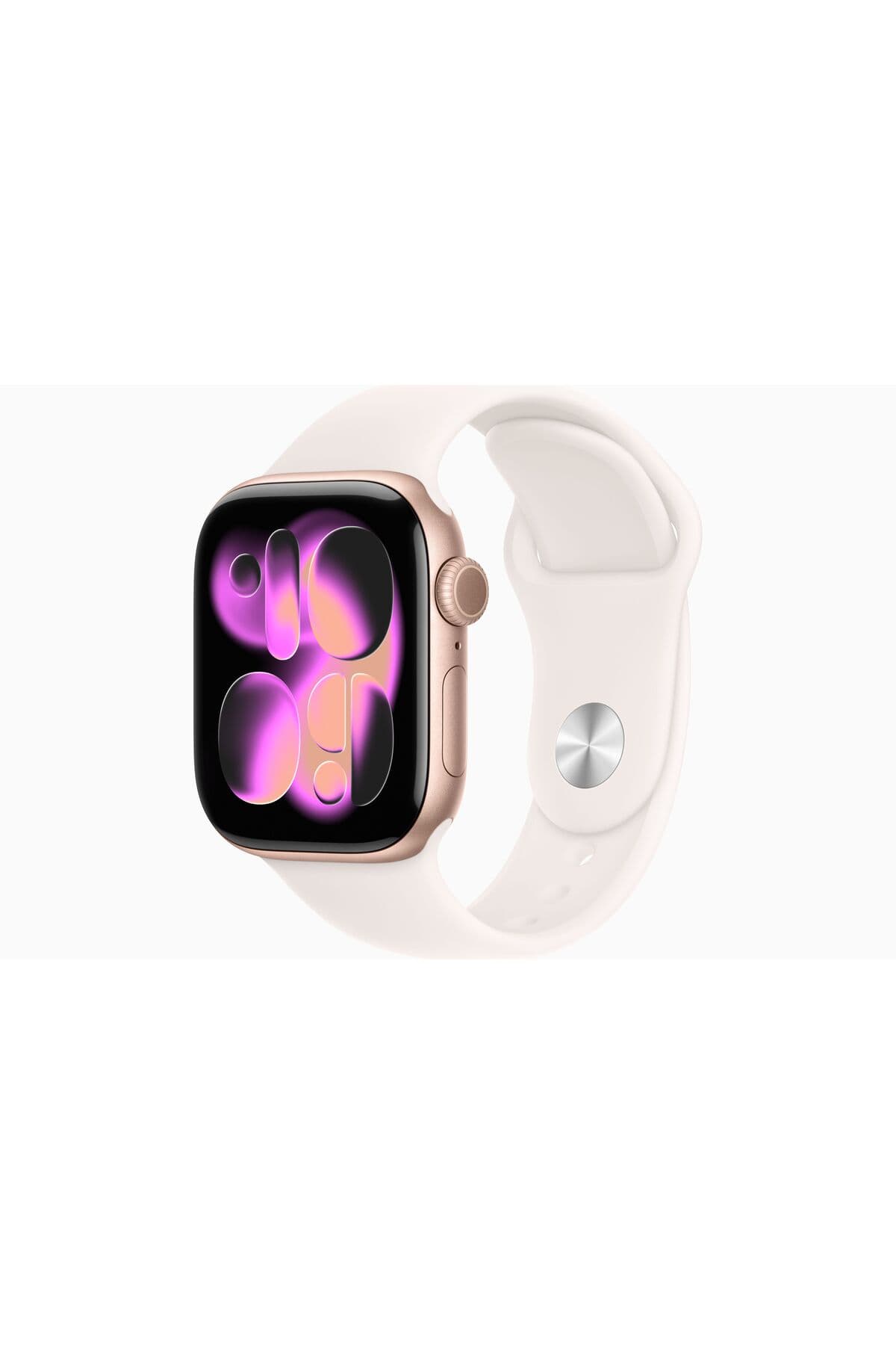 Apple Watch Series 11 GPS, 46 mm Roze Altın Rengi Alüminyum Kasa ve Bulut Pembesi Spor Kordon - M/L