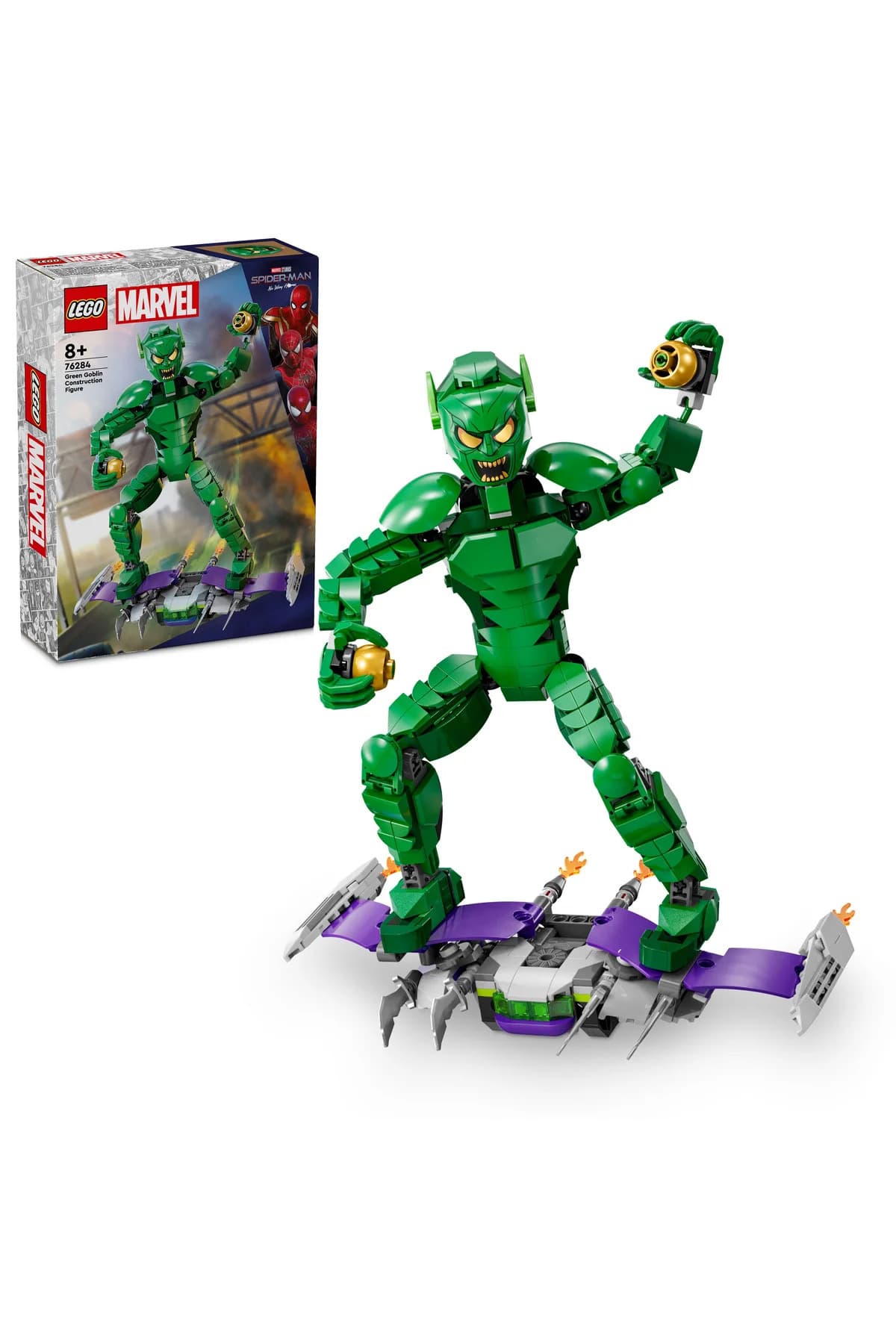 LEGO ® Marvel Green Goblin Yapım Figürü 76284 - 8+ Çocuklar için Yaratıcı Oyuncak Yapım Seti (471P)