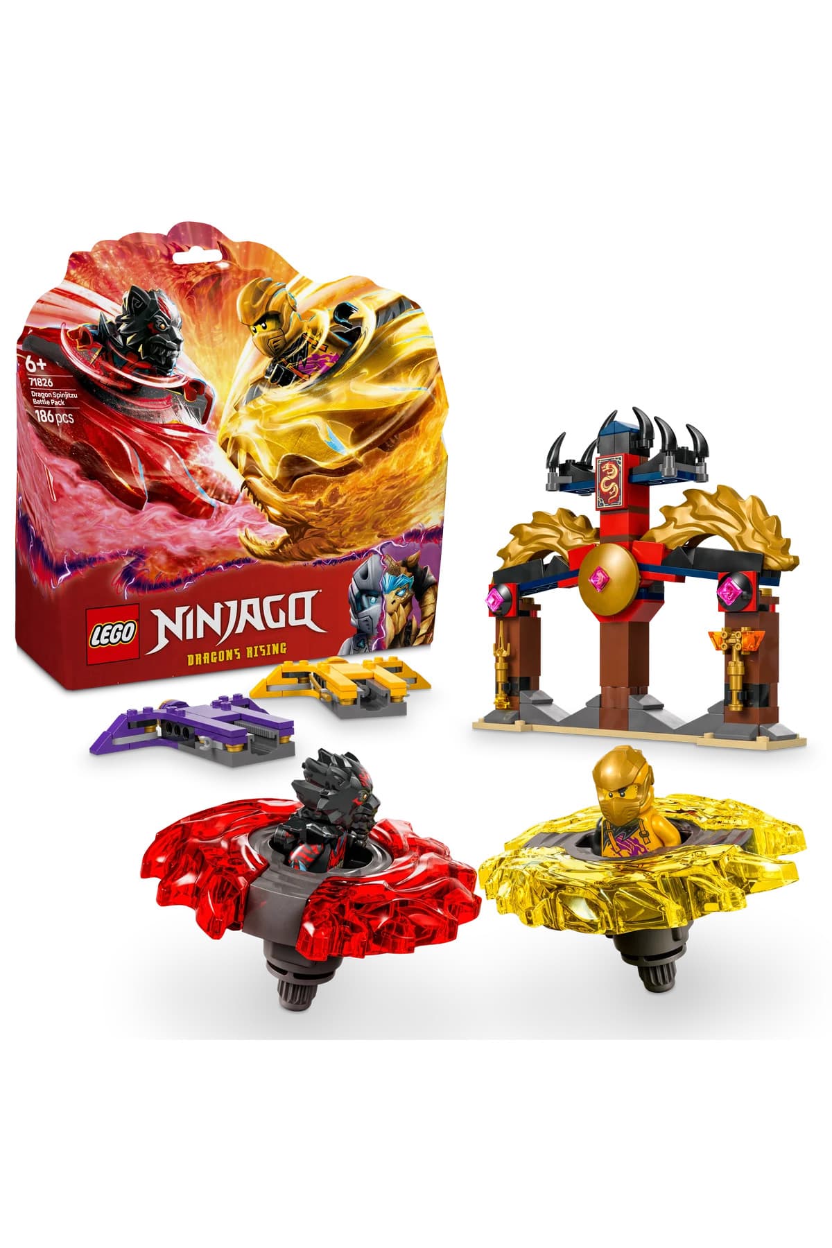 LEGO ® NINJAGO® Ejderha Spinjitzu Savaş Paketi 71826 -6+ Çocuklar için Yaratıcı Oyuncak Yapım Seti (186P)