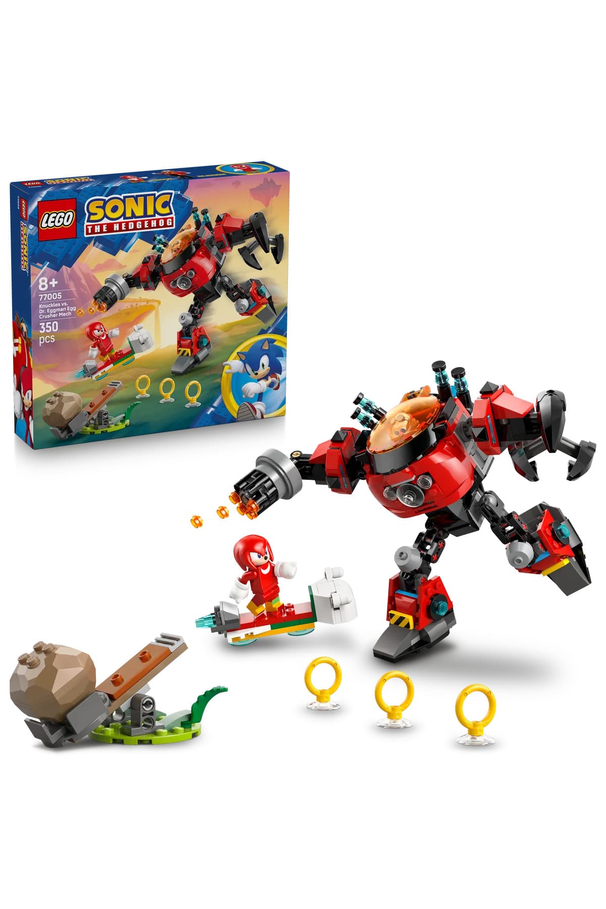 LEGO ® Sonic the Hedgehog Knuckles, Dr. Eggman’ın Egg Crusher Robotuna Karşı 77005 – 8+ Yapım Seti (350P)