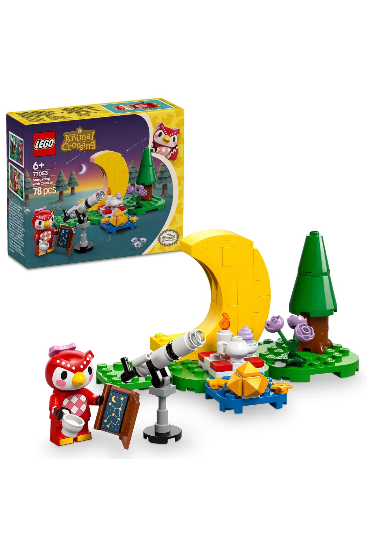 LEGO ® Animal Crossing™ Celeste ile Yıldız Gözlemleme 77053 - 6+ Oyuncak Yapım Seti (78Parça)