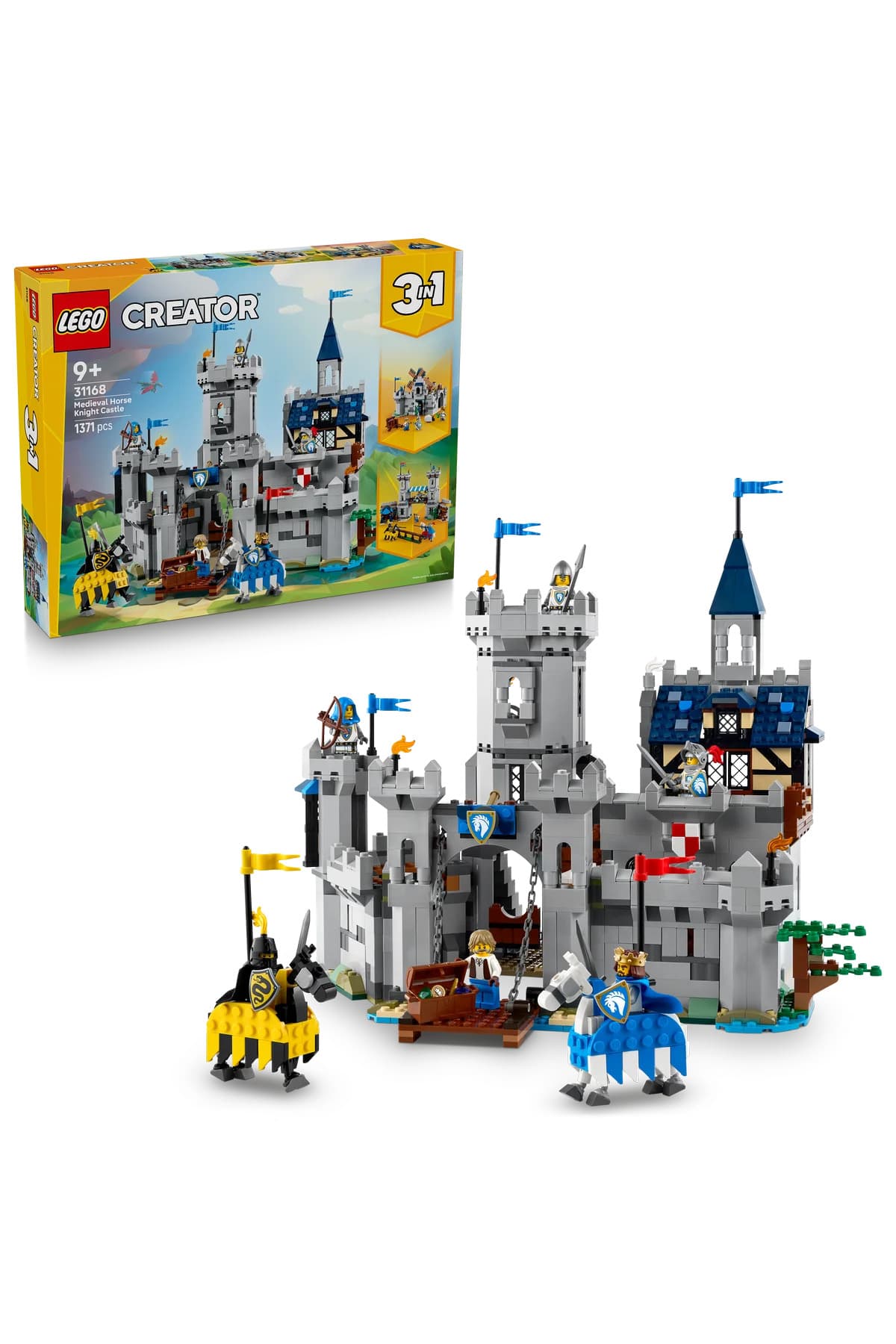 LEGO ® Creator 3'ü 1 Arada Orta Çağ Atlı Şövalye Kalesi 31168 - 9+ Çocuklar için Oyuncak Seti (1371 pr)