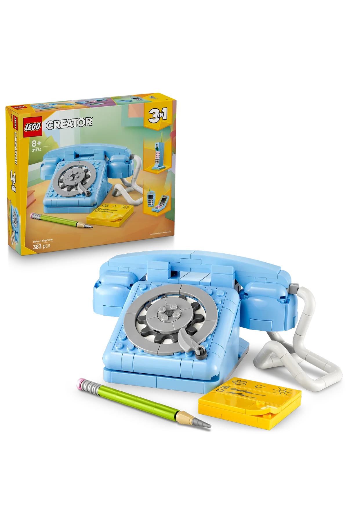 LEGO ® Creator 3'ü 1 Arada Retro Telefon 31174 - 8+ Çocuklar İçin Klasik Oyuncak Yapım Seti (383 pr)