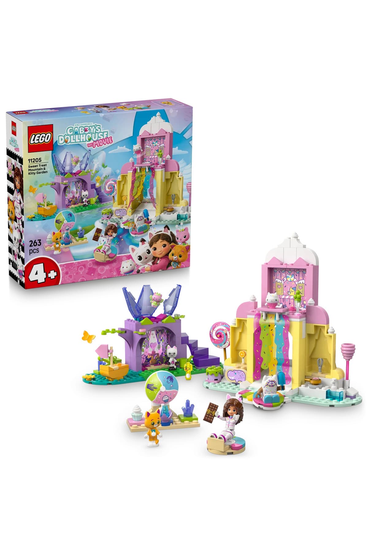 LEGO ® Gabby's Dollhouse Tatlı Şekerleme Dağı ve Kedi Bahçesi 11205 - 4+ Oyuncak Yapım Seti (263 P)