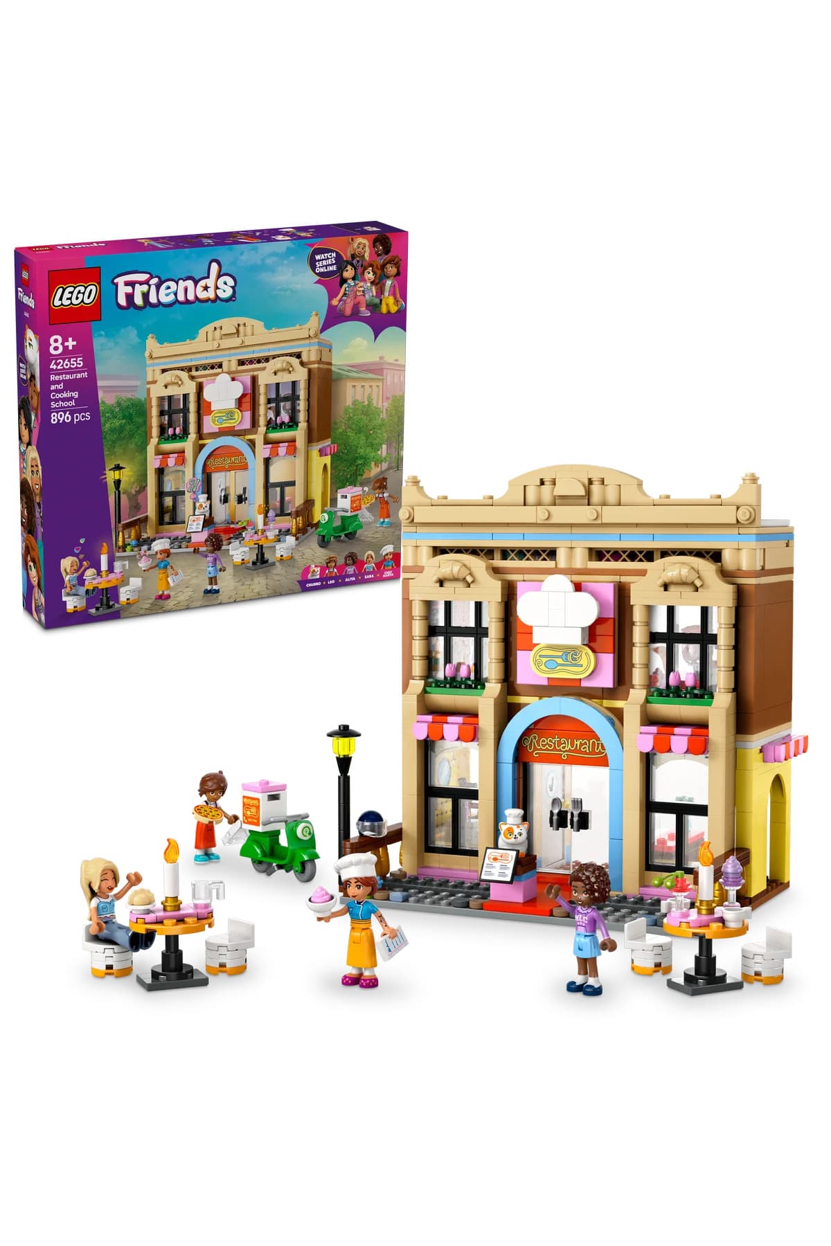 LEGO ® Friends Restoran ve Aşçılık Okulu 42655 - 8+ Yaratıcı Oyuncak Yapım Seti (896P)