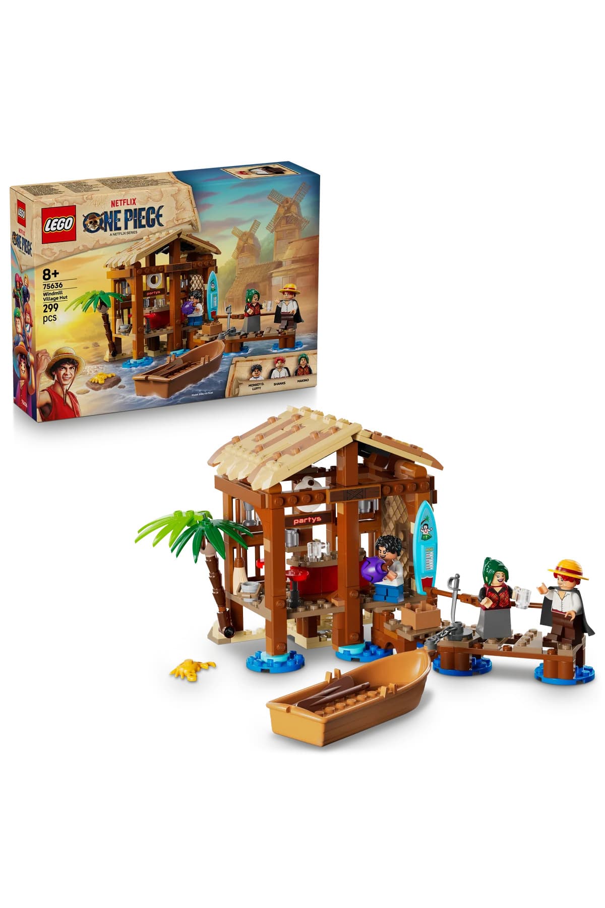 LEGO ® ONE PIECE Yel Değirmeni Köyü Kulübesi 75636 – 8 Yaş Üzeri için Yaratıcı Yapım Seti (299 Parça)