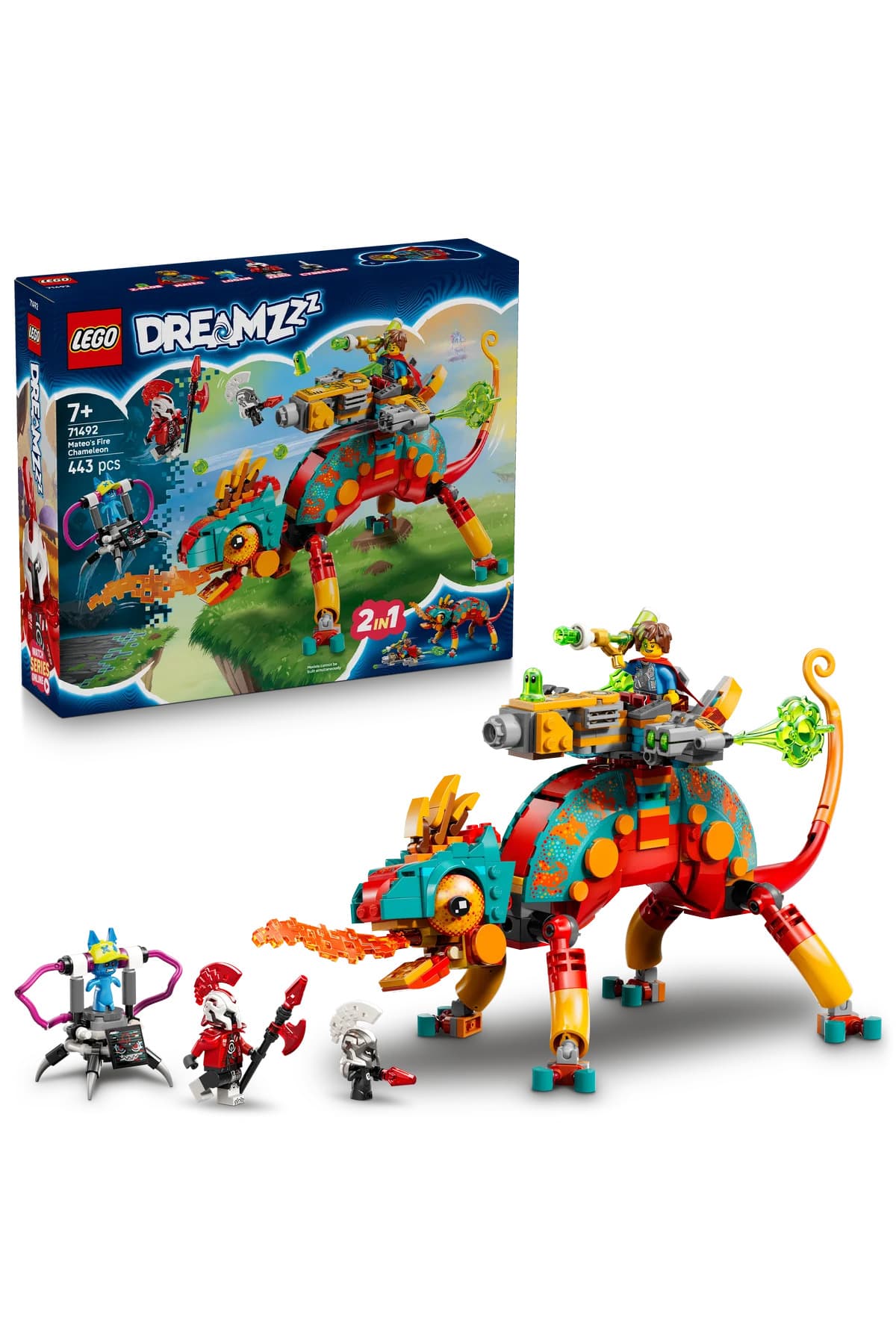 LEGO ® DREAMZzz™ Mateo’nun Ateş Bukalemunu 71492 - 7+ Çocuklar için Yaratıcı Oyuncak Yapım Seti (443P)