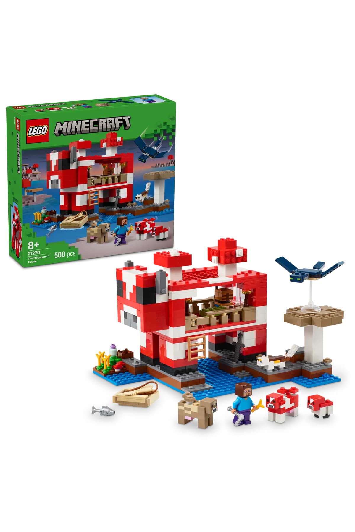 LEGO ® Minecraft® Mooshroom Evi 21270 - 8+ Çocuklar için Yaratıcı Oyuncak Yapım Seti (500P)