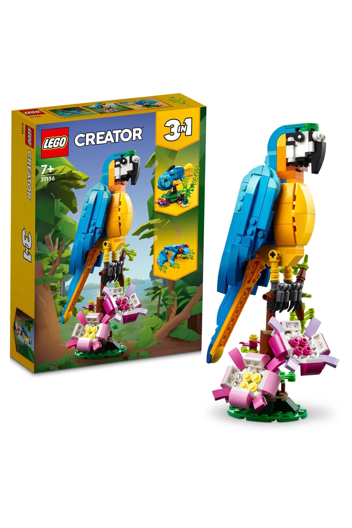 LEGO ® Creator Egzotik Papağan 31136 Oyuncak Yapım Seti (253 Parça)