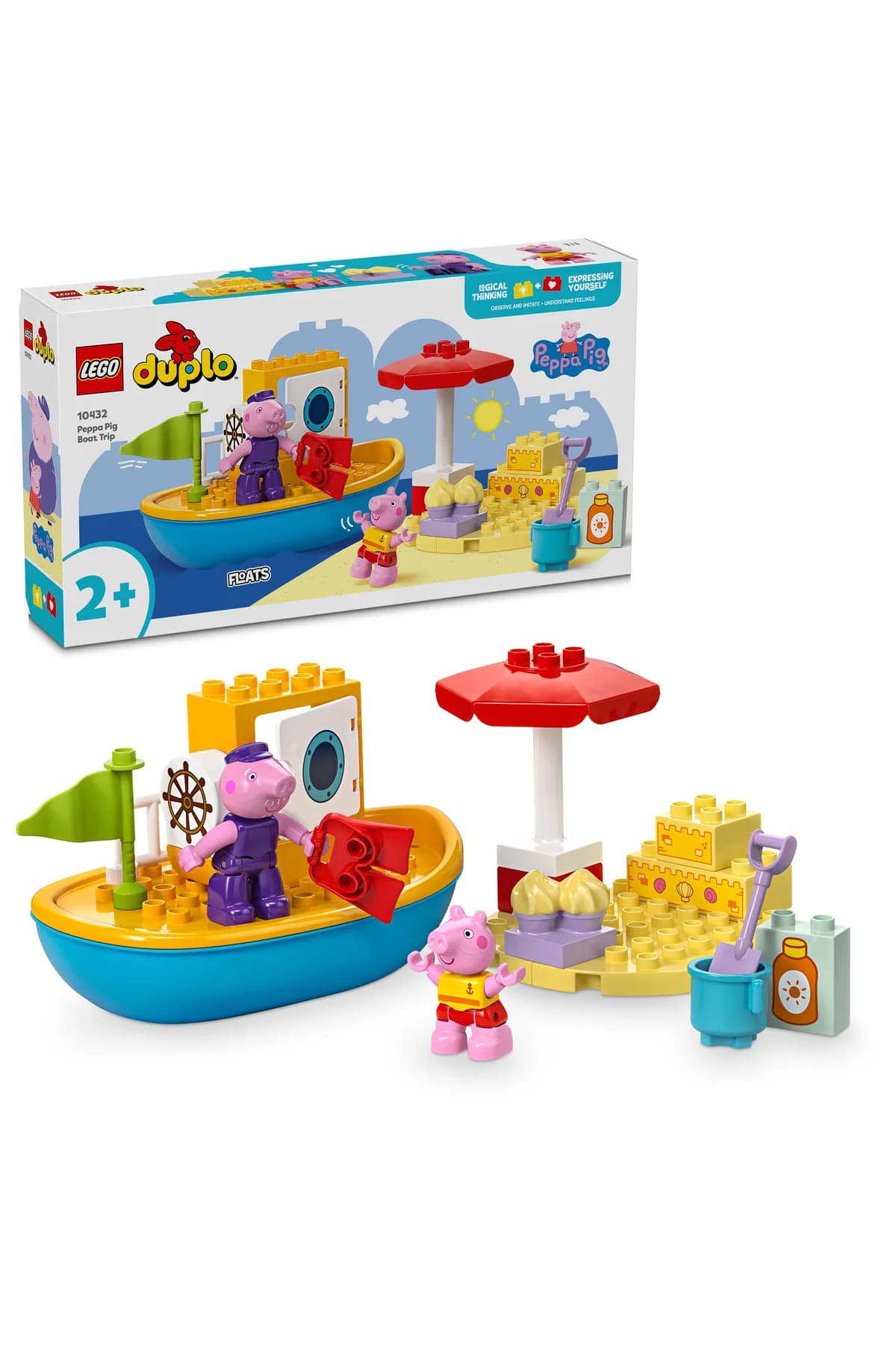 LEGO ® DUPLO®PeppaPig Tekne Gezisi 10432 - 2+ Çocuklar için Eğitici Oyuncak Yapım Seti (23P)