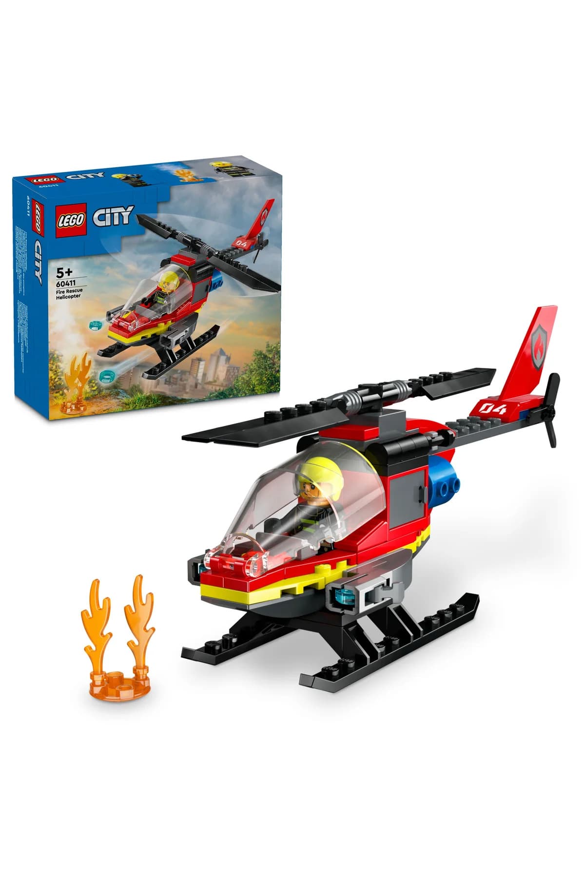 LEGO ® City İtfaiye Kurtarma Helikopteri 60411 - 5+ Çocuklar için Yaratıcı Oyuncak Yapım Seti (85 P)