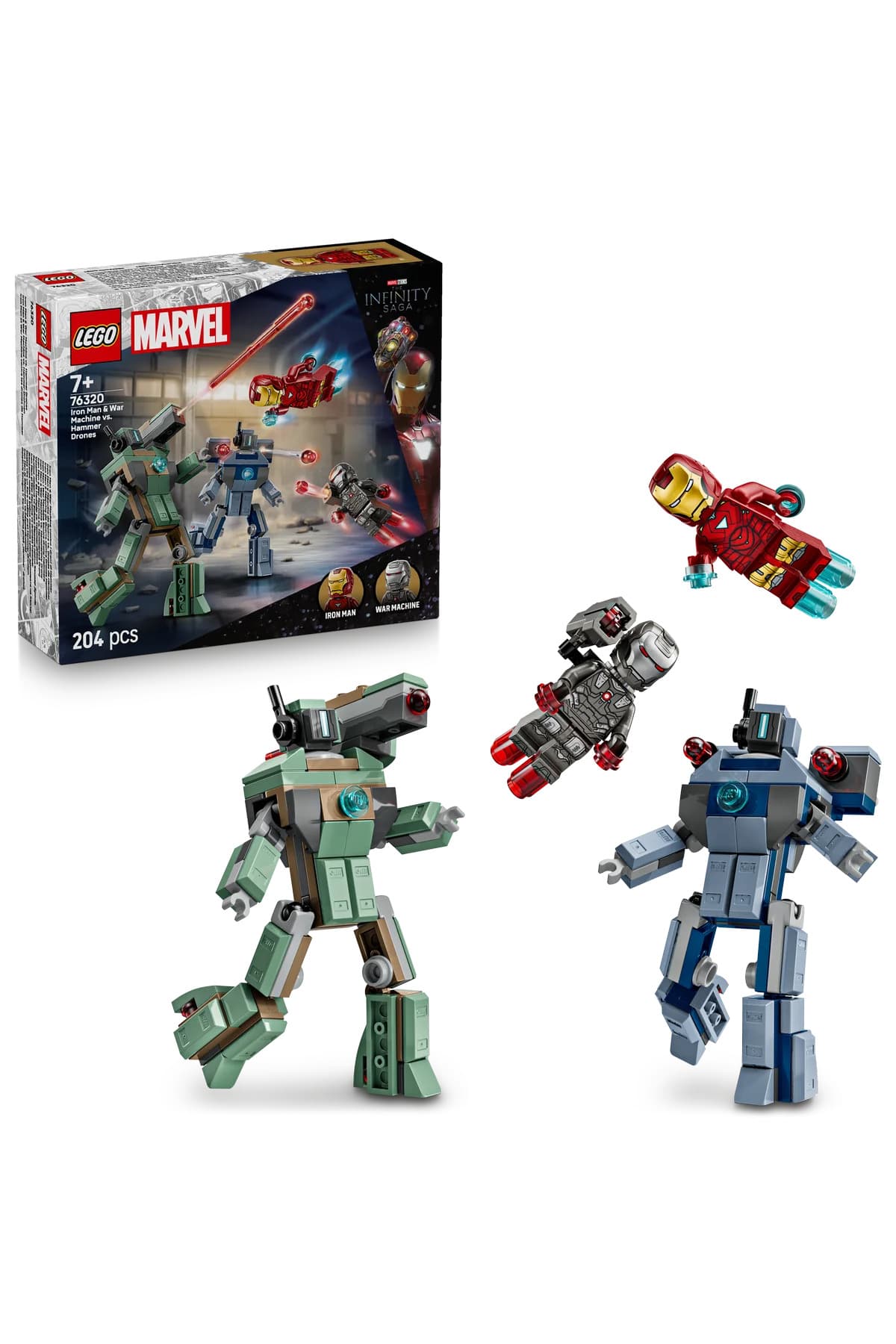 LEGO ® | Marvel Iron Man ve War Machine, Hammer 76320 - 7+ Yapım Seti (204 P)