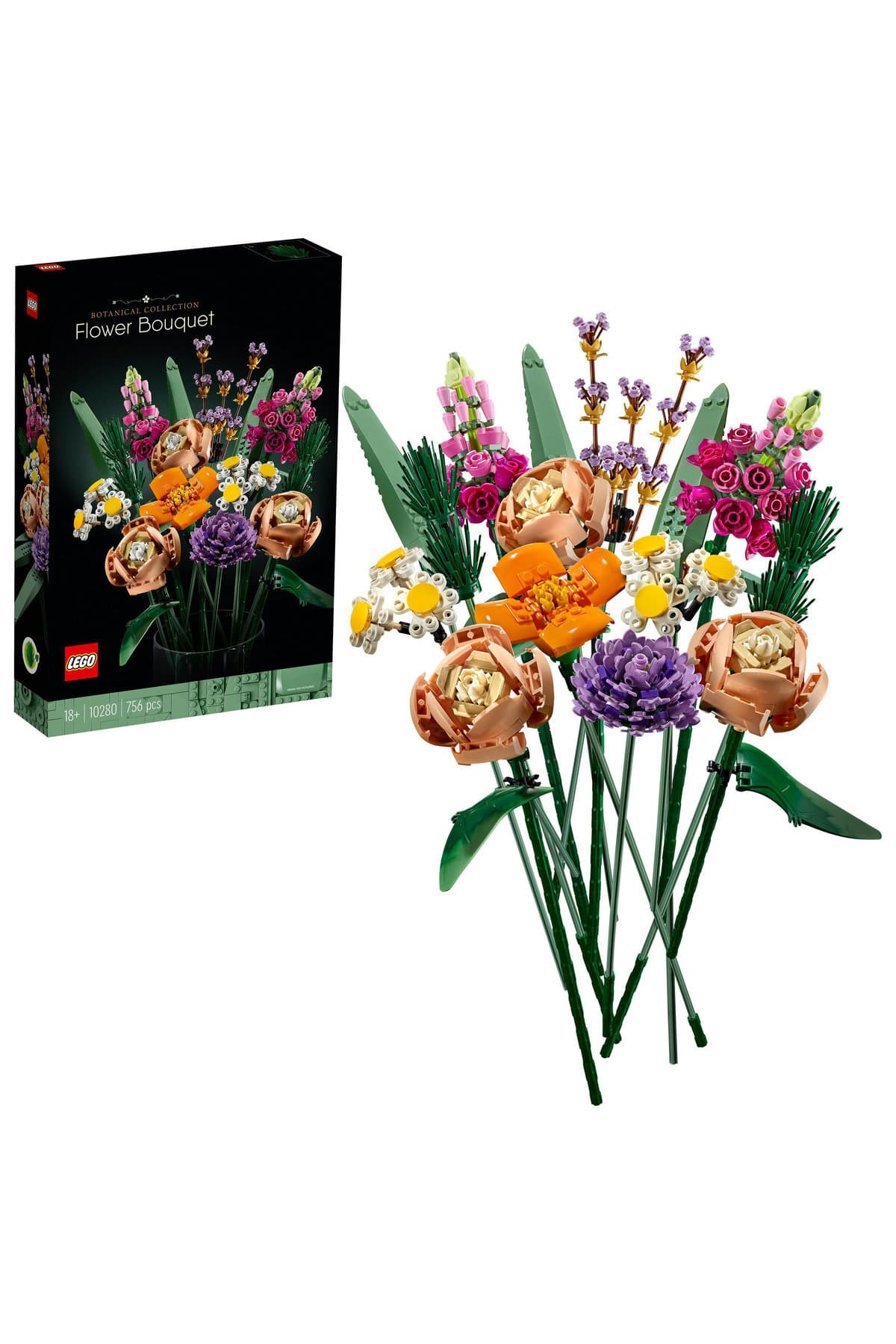 LEGO ® Botanicals Çiçek Buketi 10280 – Yetişkinler için Yapay Çiçek Modeli Yapım Seti (756 Parça)