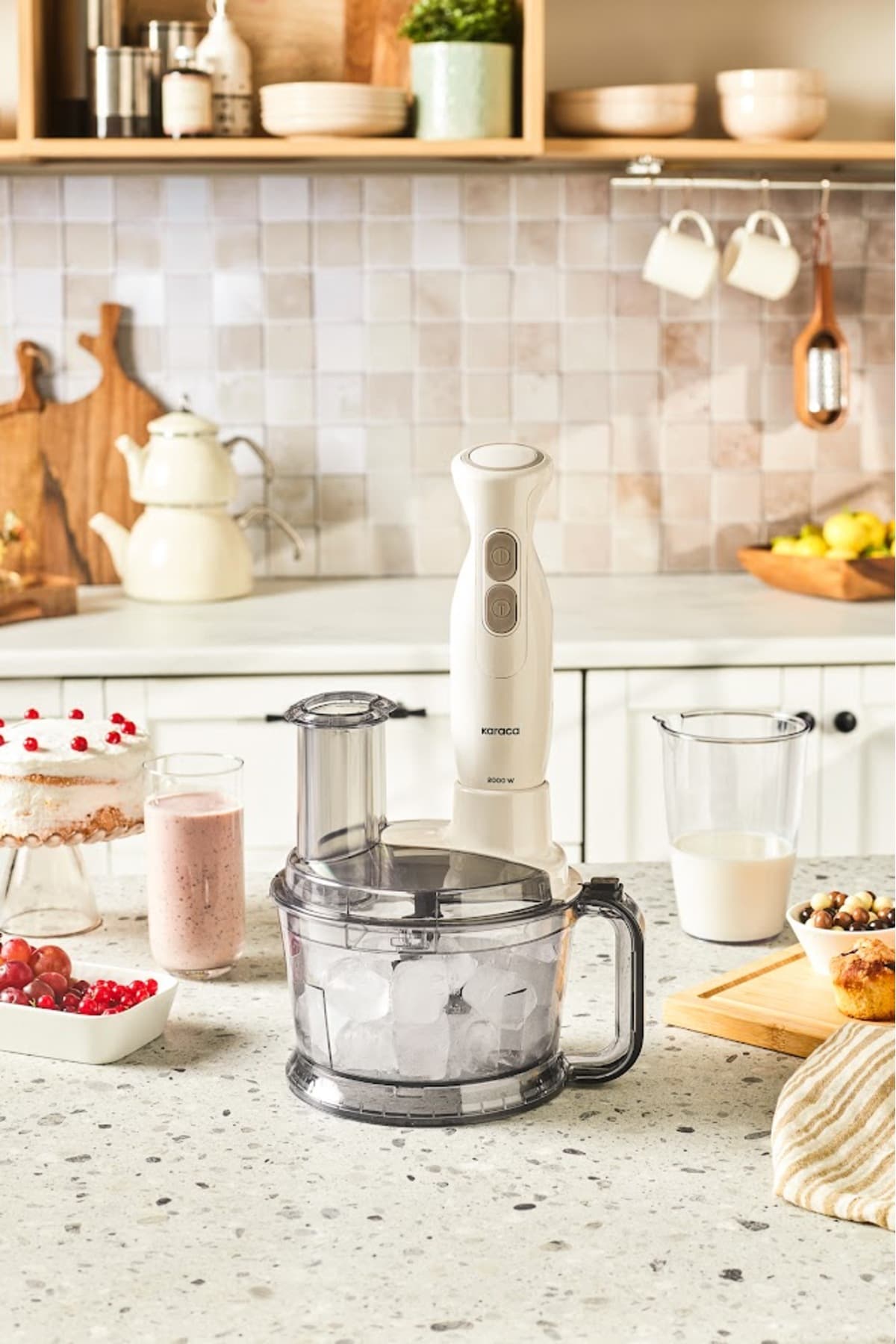 Karaca Pro Multimax 6 in 1 Çok Amaçlı Mutfak Robotu/Blender Seti Iconic Beige 2000 W