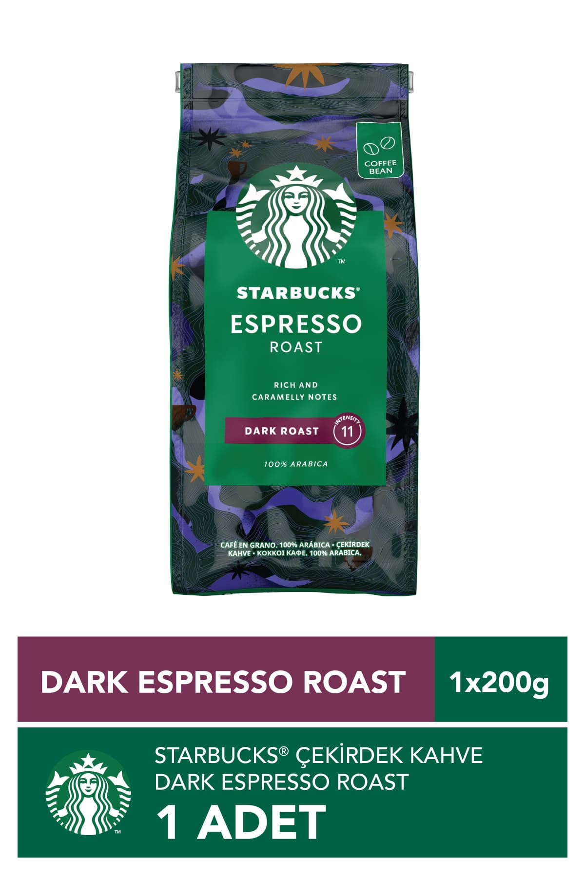 Starbucks Çekirdek Kahve Espresso Roast Dark 200 gram