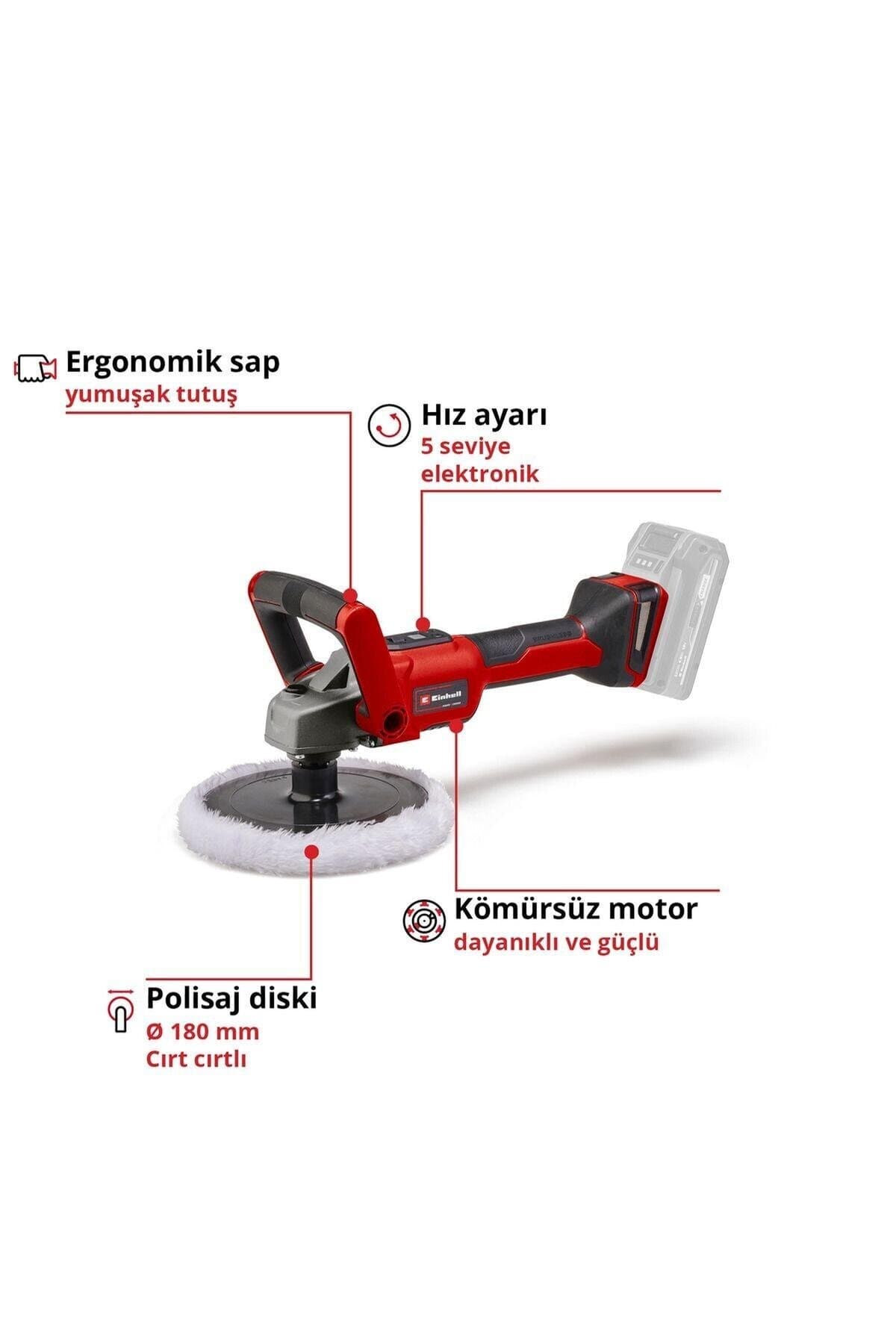 Einhell CE-CP 18/180 Li E-Solo, Akülü Polisaj ve Zımpara Makinesi(Akü ve şarj cihazı dahil değildir)-2093320