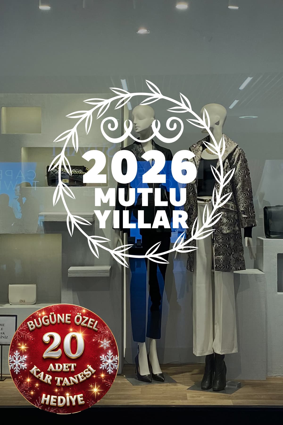 New Jargon Yeni Yıla Özel 2026 Mutlu Yıllar Yazısı Taç Süslemesi Stickerı
