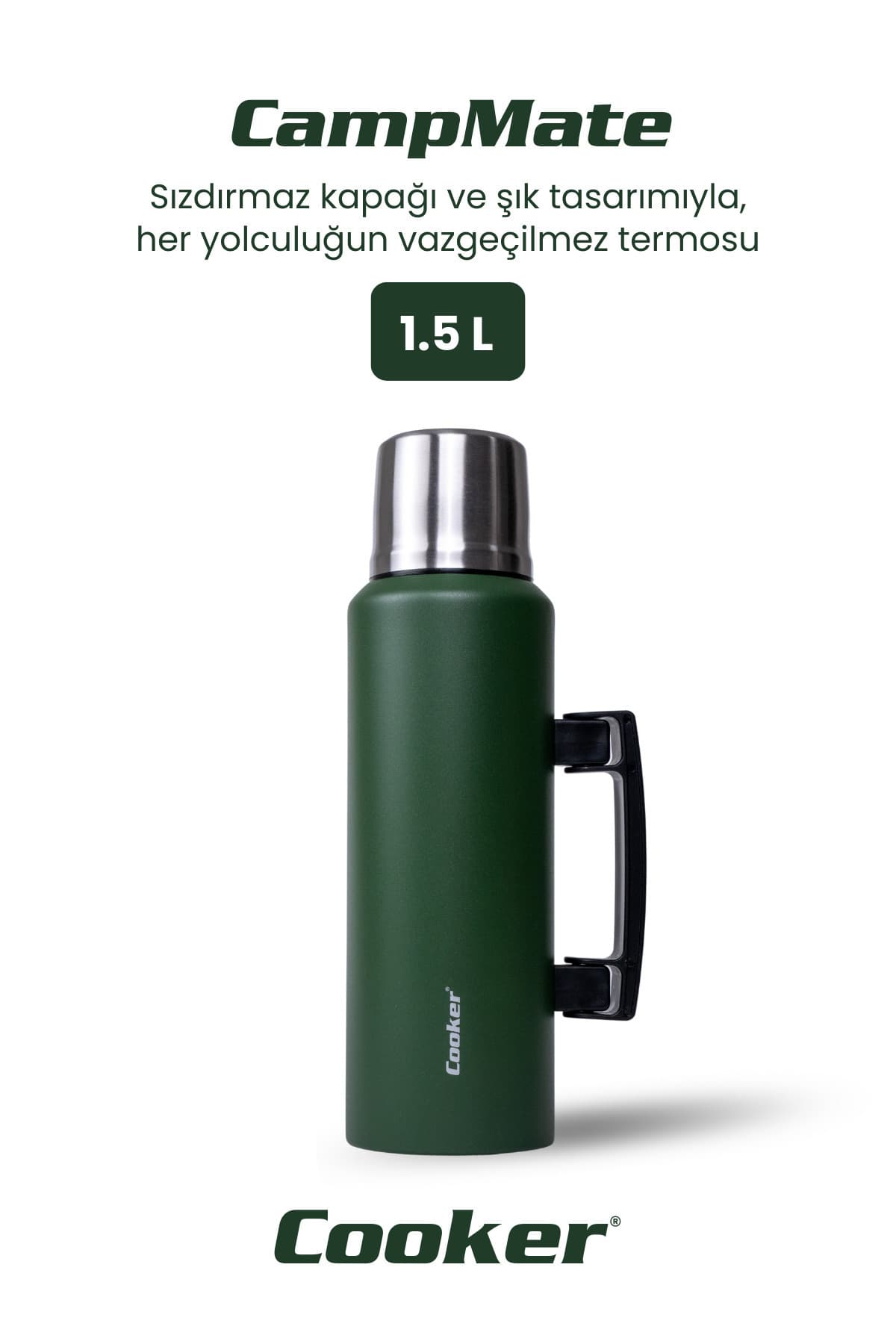 Cooker CampMate 1.5 L Paslanmaz Çelik Termos Yeşil CKR2085