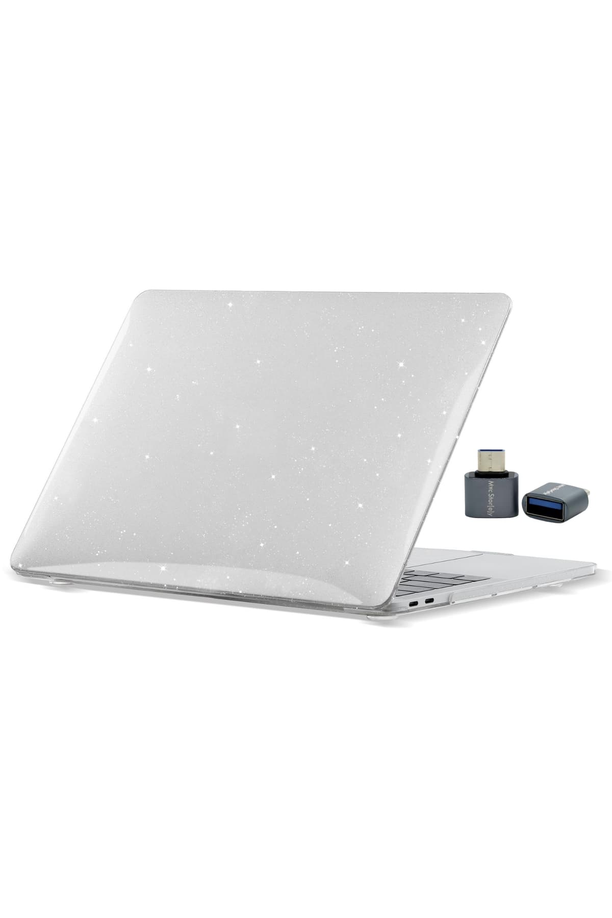 Mcstorey MacBook Pro 13 inç Kılıf - M1-M2 A2338 A2289 A2251 A1706-08 A1989 A2159 Simli Kristal Parlak Kapak