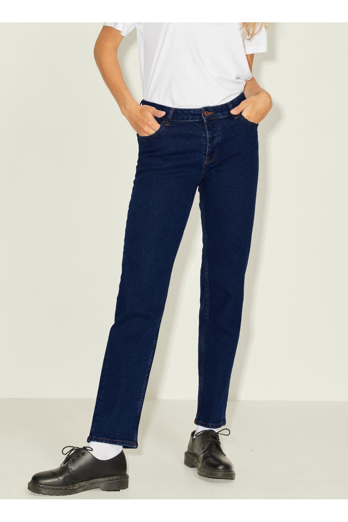 Jjxx Koyu Mavi Kadın Denim Pantolon Jxseoul Straıght Mw Cc3001 Noos