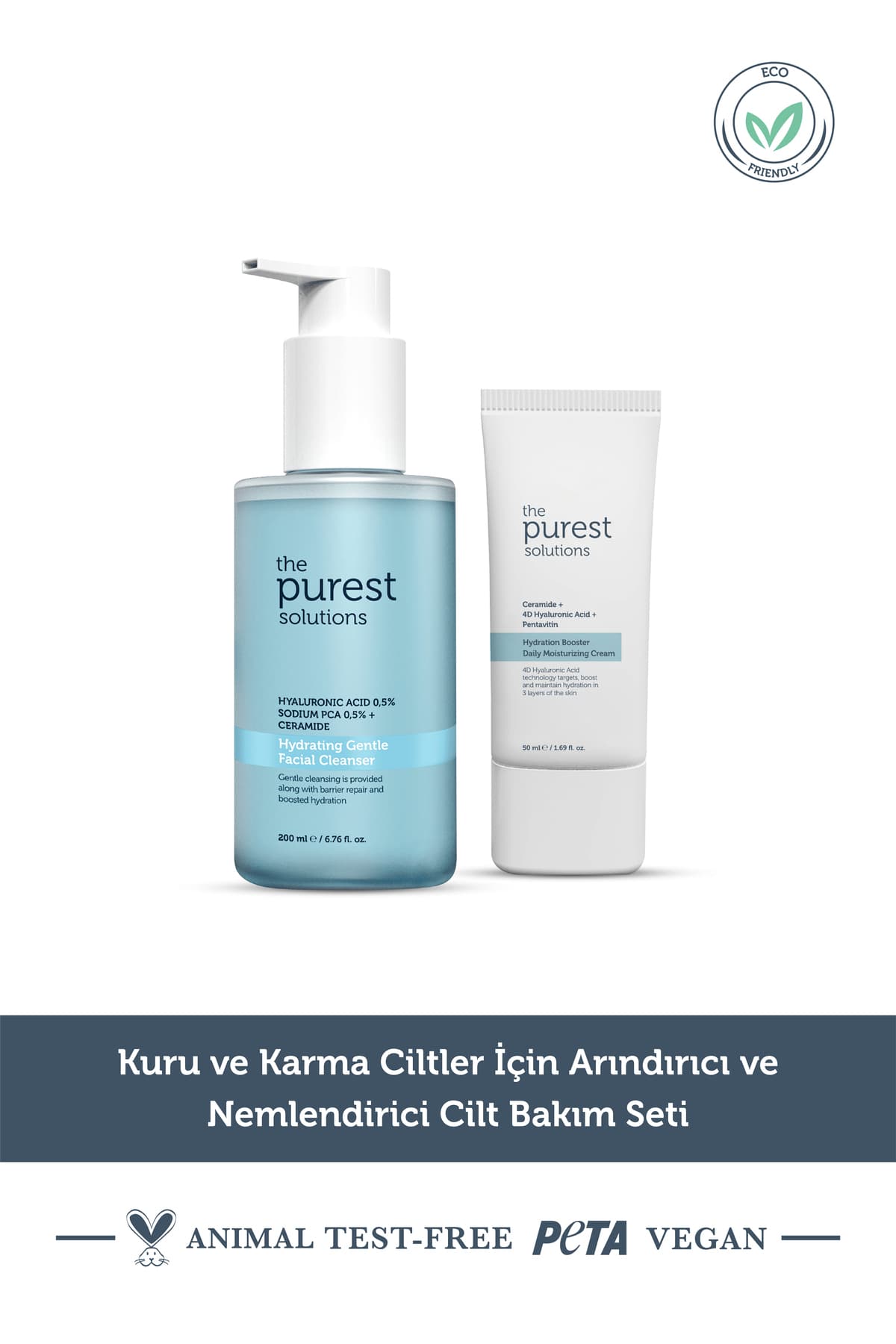 The Purest Solutions Kuru ve Karma Ciltler için Arındırıcı ve Nemlendirici Cilt Bakım Seti
