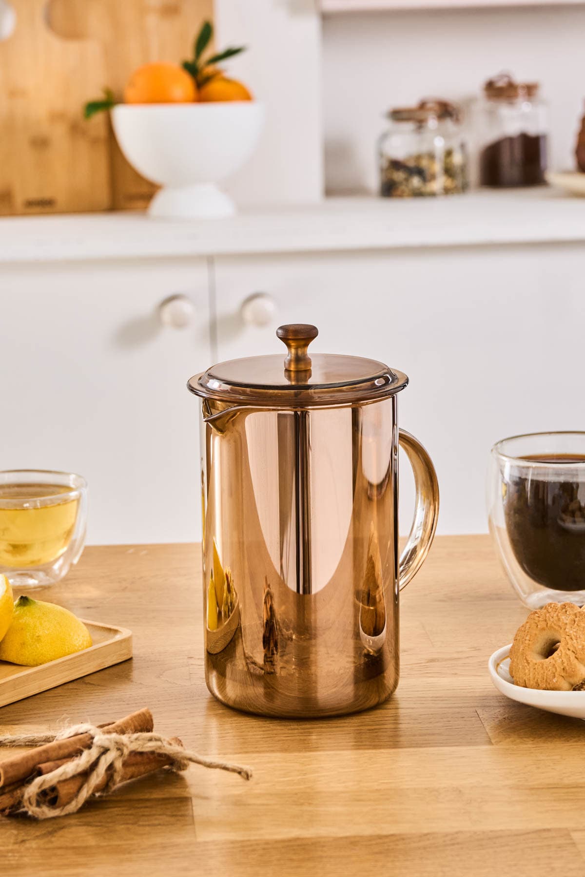 Karaca Alina Bitki Çayı ve Filtre Kahve DemliğiFrench Press 800 ml Amber