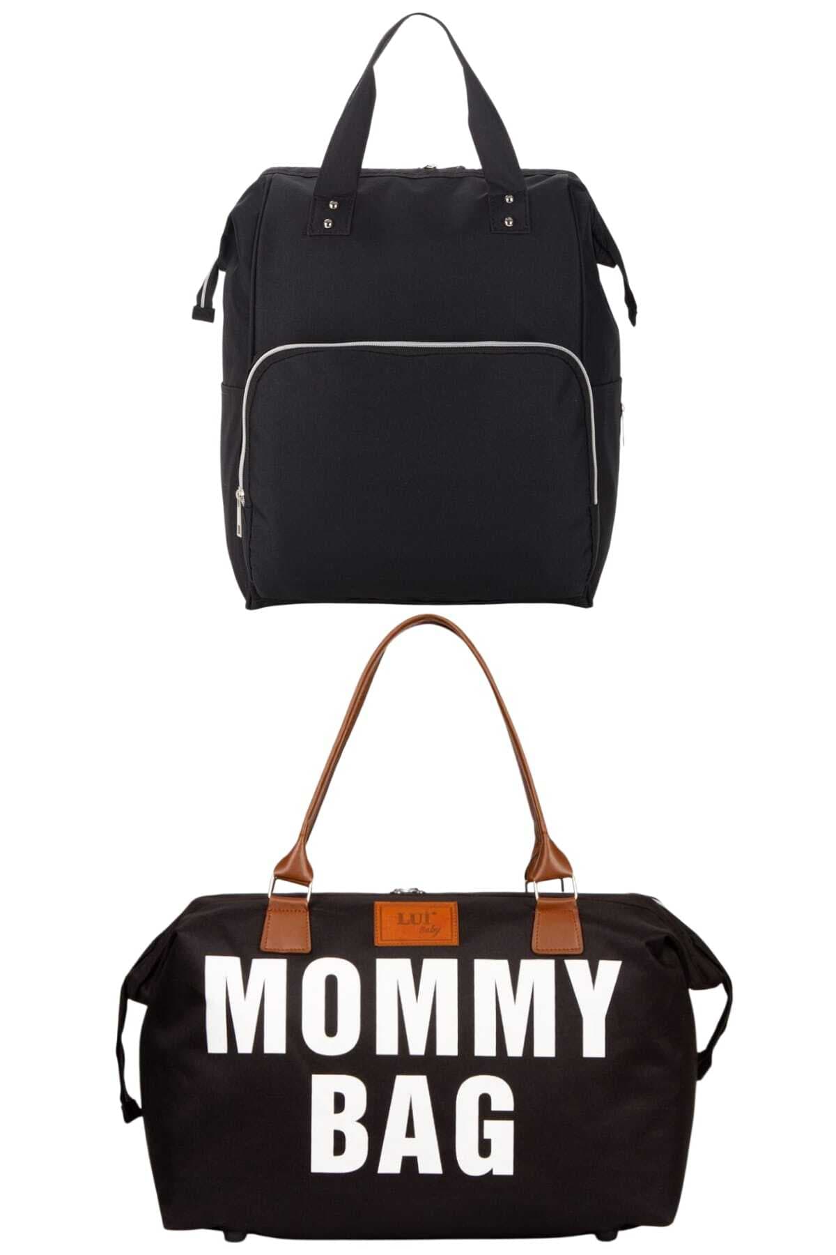 L&M LEGAS MODA Anne Bebek Bakım Sırt Çantası Ve Mommy Bag Omuz Çantası 2'li Set