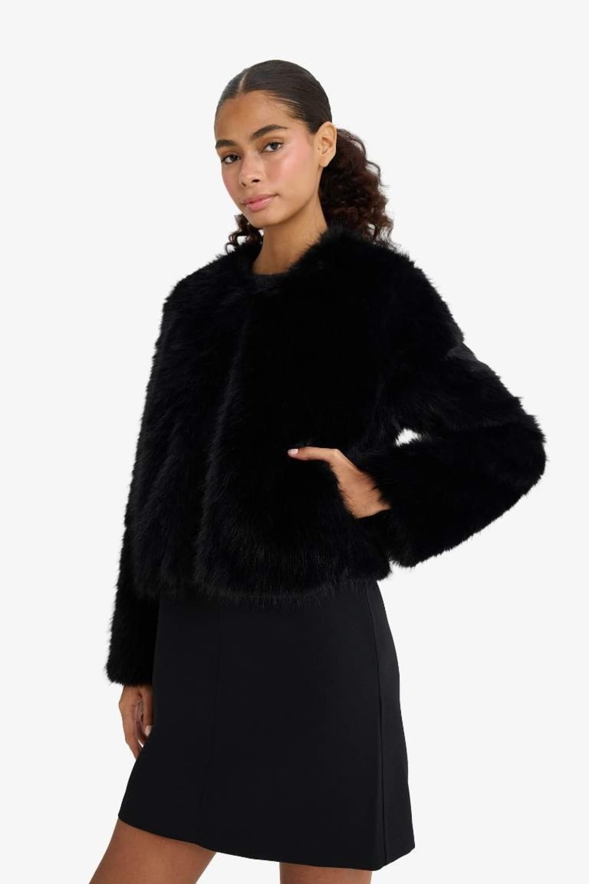 Defacto Kadın Mont F2147AX/BK27 BLACK