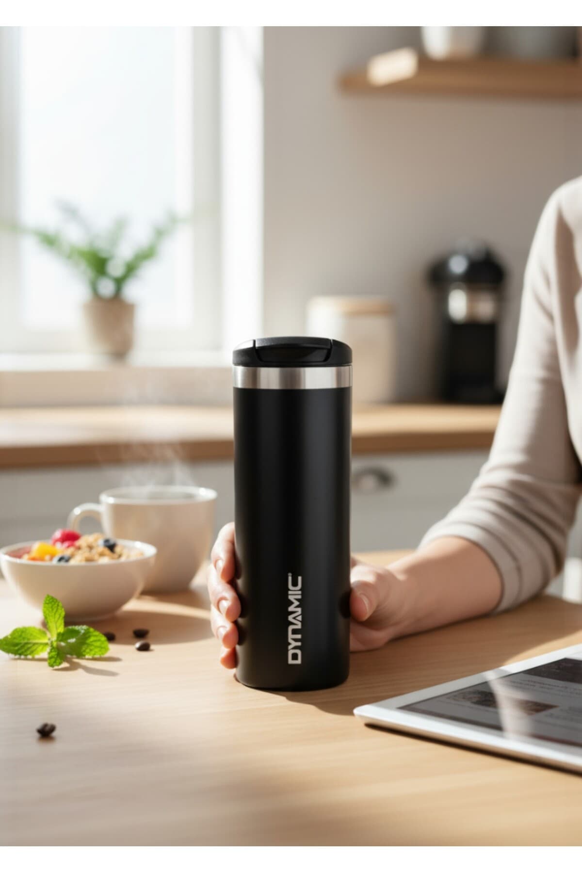 Dynamic Paslanmaz Çelik Termos 500ML Siyah/Krem 2 Renk Seçeneği