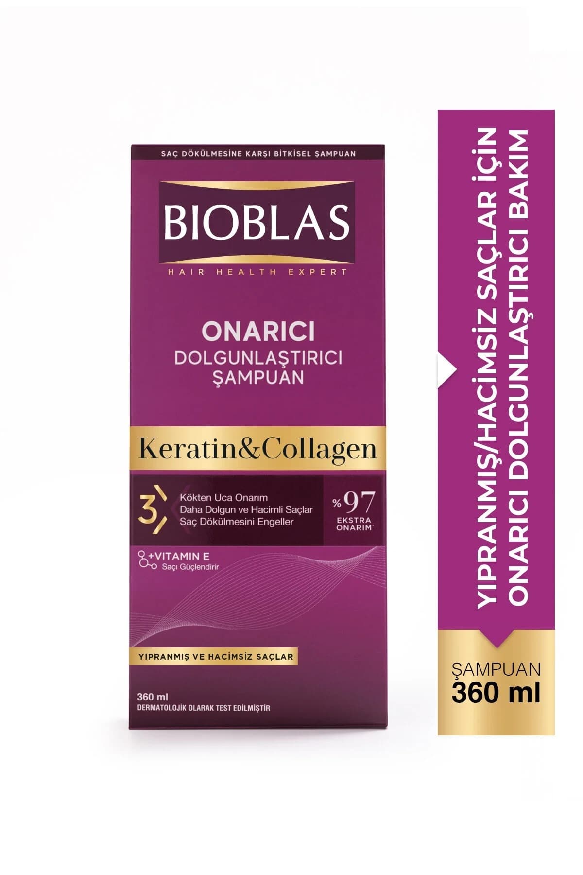 Bioblas Saç Dökülmesine Karşı Hacim Şampuanı Collagen Keratin 360 ml