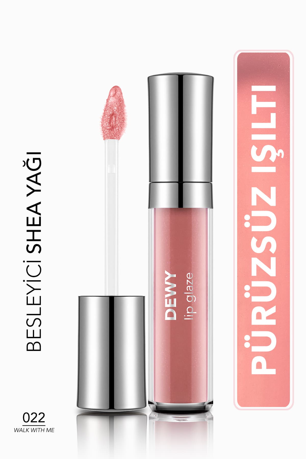 Flormar Besleyici Dudak Parlatıcısı - Dewy Lip Glaze - 022 Walk With Me-8682536069403