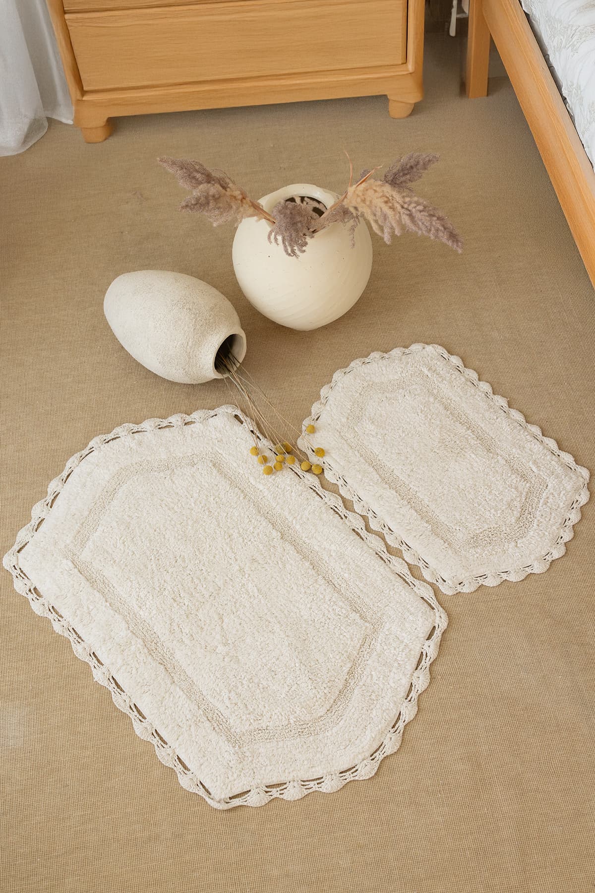 İrya Dale Banyo Paspası 2'li Ekru 40x60+60x90