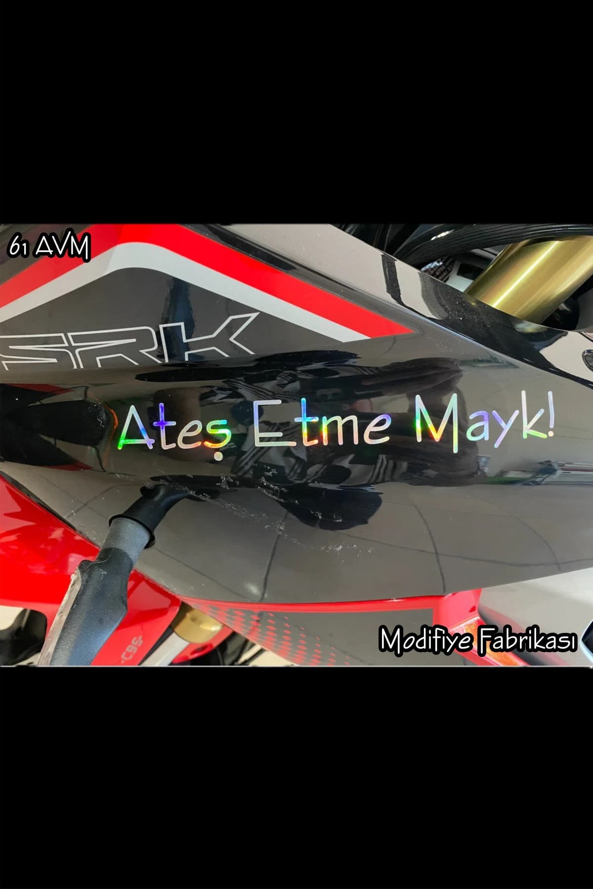 61 AVM Ateş Etme Mayk! Sticker Folyo 18 cm | Hologram