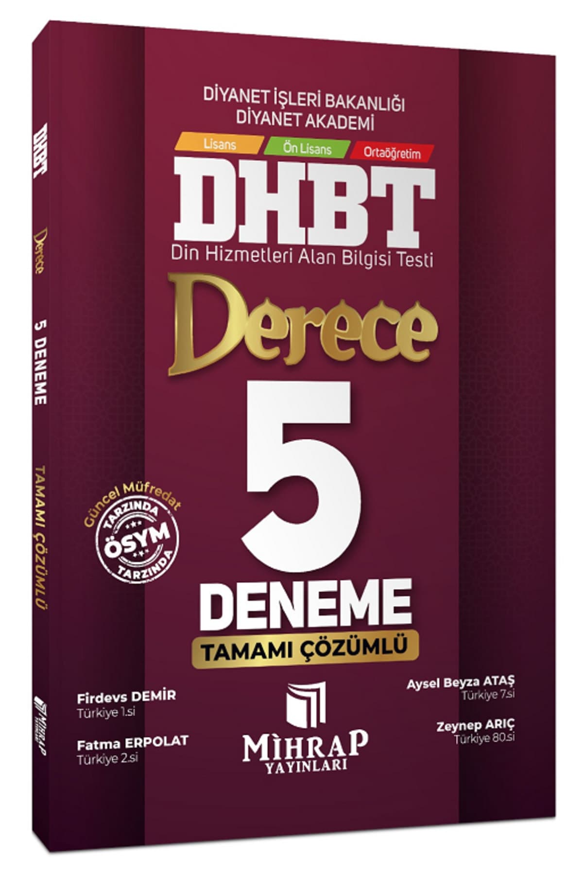 Genel Markalar Mihrap DHBT Derece 5 Deneme Çözümlü Mihrap Yayınları