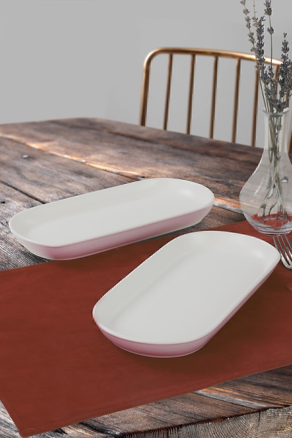 Keramika Mat Beyaz Noyan Kayık Tabak 26 Cm 2 Adet