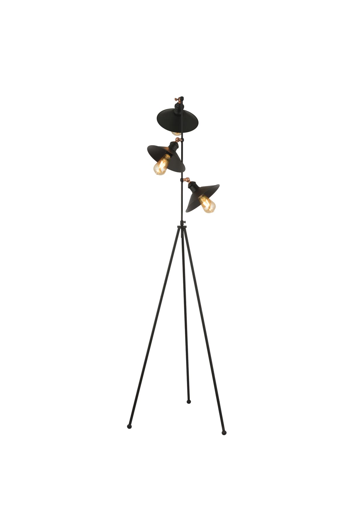 Apliqa Violet 3Lü Siyah Modern Tasarım Retro 3 Ayaklı Abajur Lamba Metal Lambader
