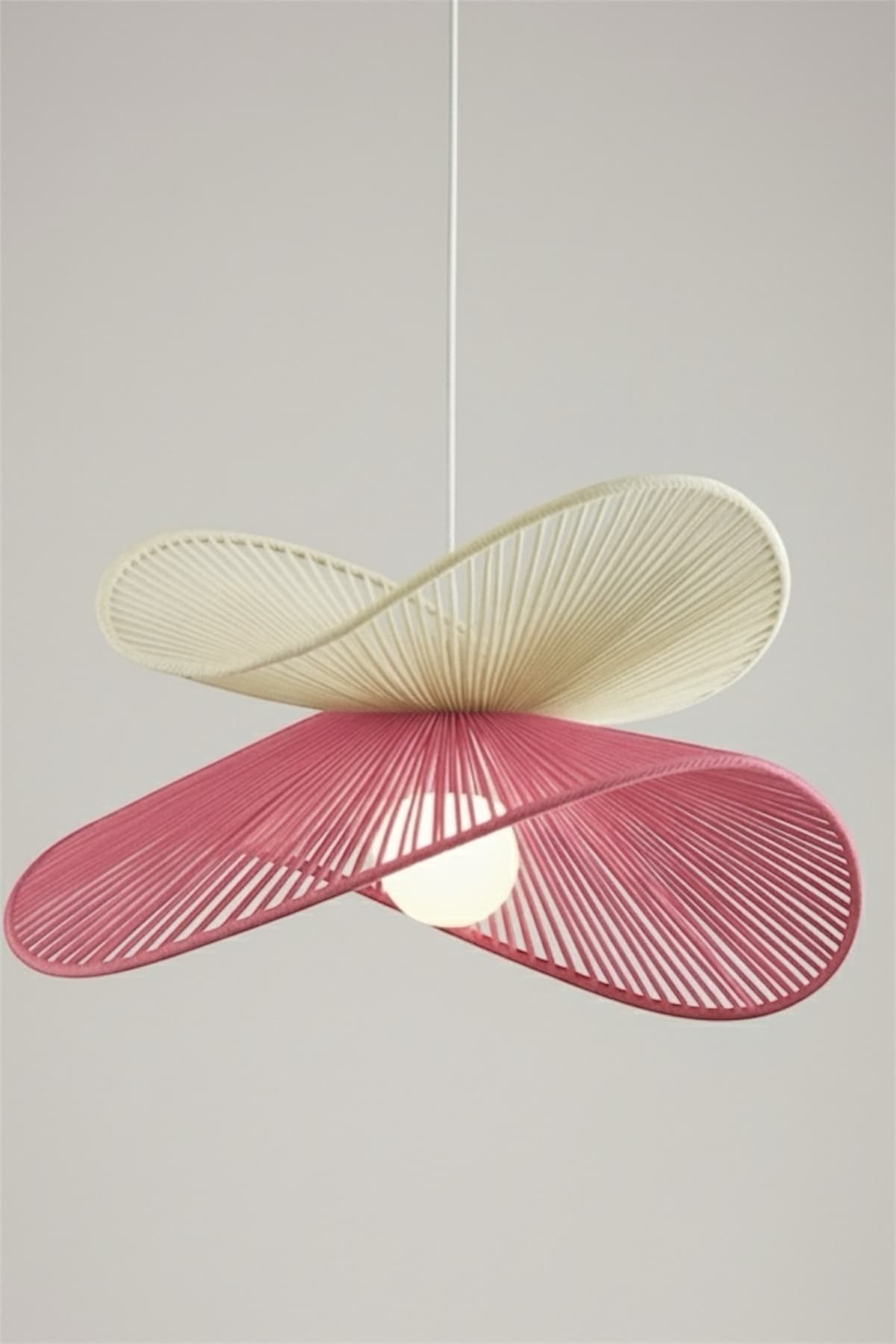 AFRALYAHOME Hasır Sarkıt Avize 2 Şeritli avize / Bohem avize / Salon Modern Avize / İskandinav Avize Pembe Avize