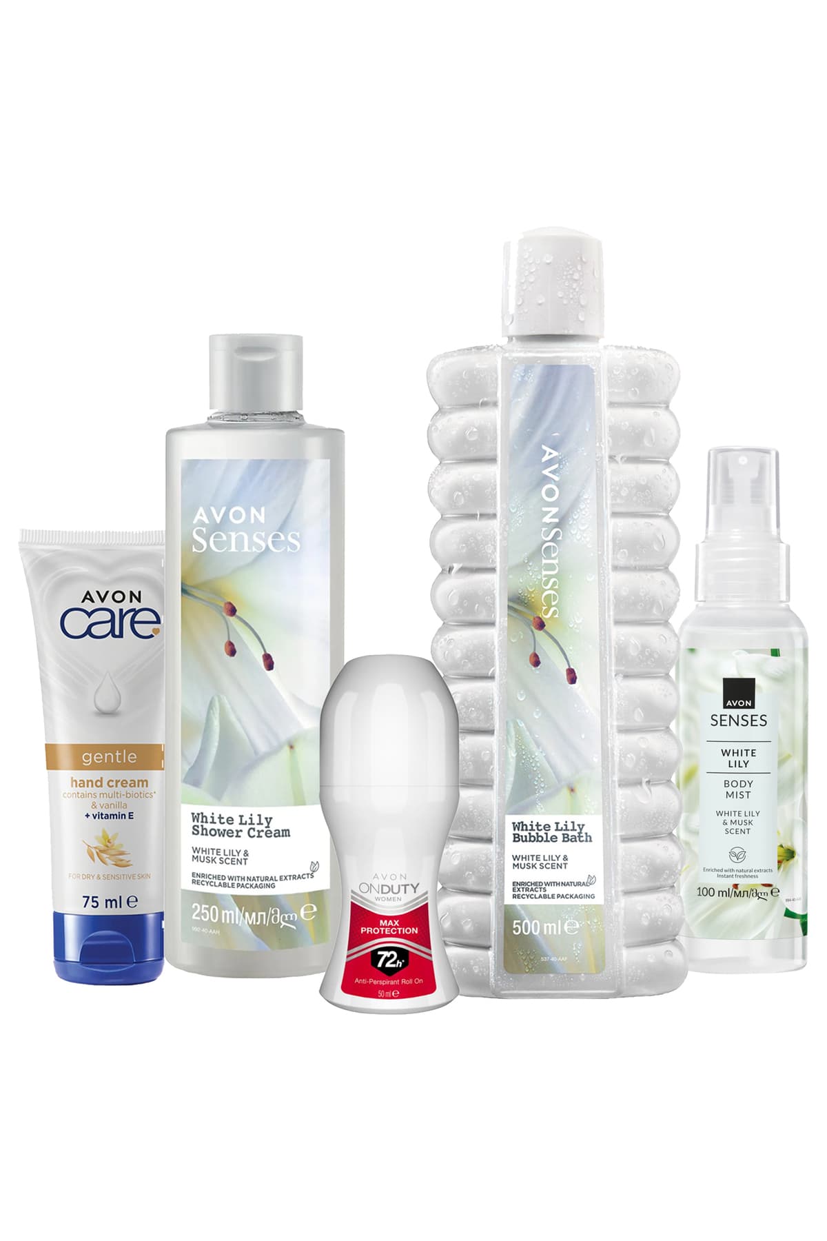 Avon Senses White Lily Zambak Kokulu Banyo Seti ve Rollon El Kremi Paketi