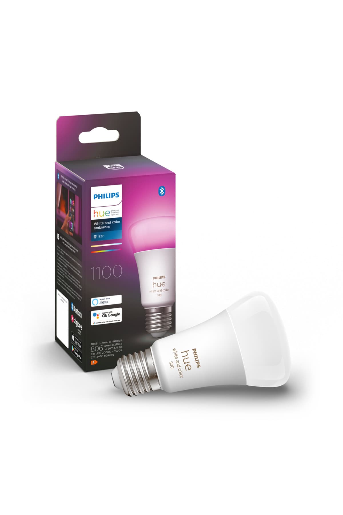 Philips HueWCA 9-75W E27 1100 Lumen Renkli Akıllı Ampul A60