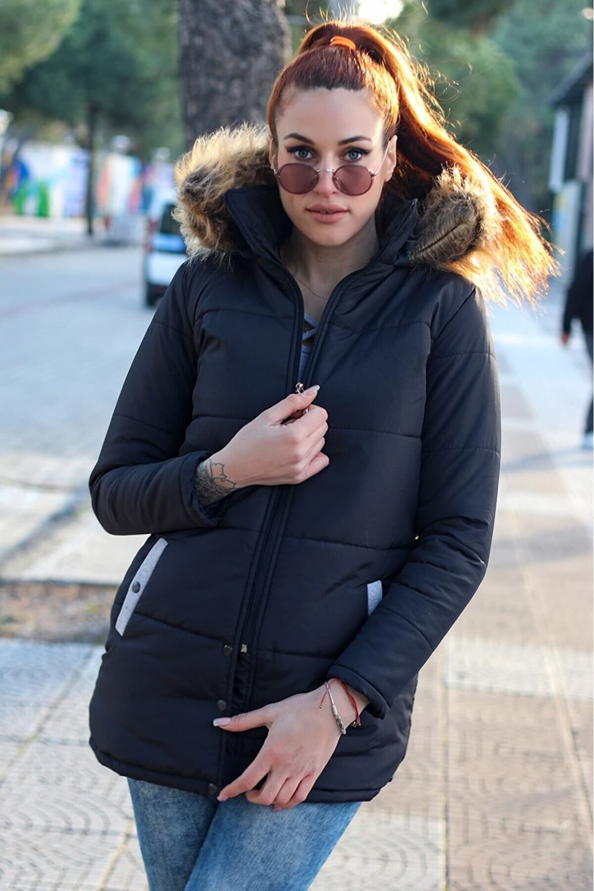 Barbora Kışlık Kürk Yaka Şişme Kadın Mont