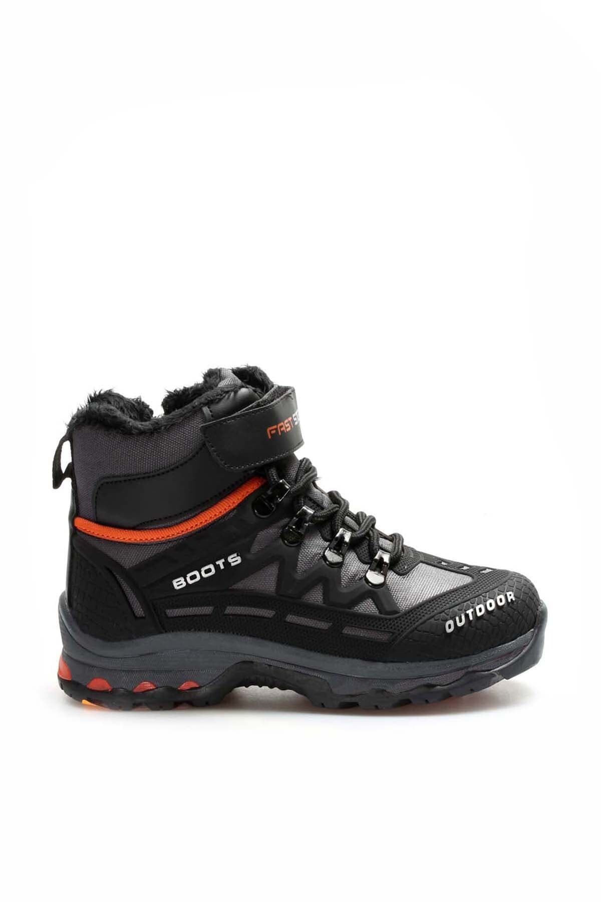 Fast Step Siyah Oranj Su Ve Soğuğa Dayanıklı Kaymaz Taban Çocuk Outdoor Ve Trekking Bot 865sxa6025