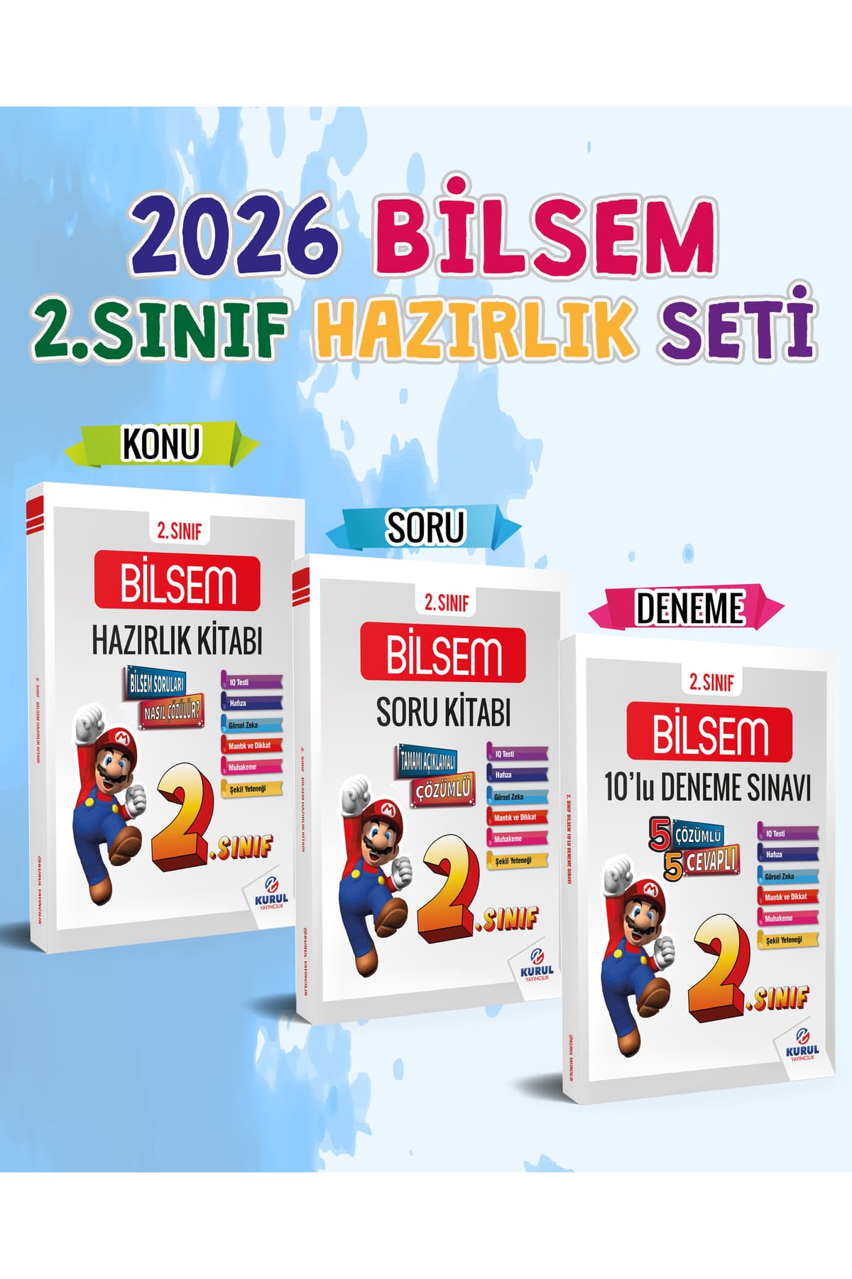 Kurul Yayıncılık 2026 2.sınıf Bilsem Hazırlık Kitapları Seti 3 Lü Konu Soru Deneme