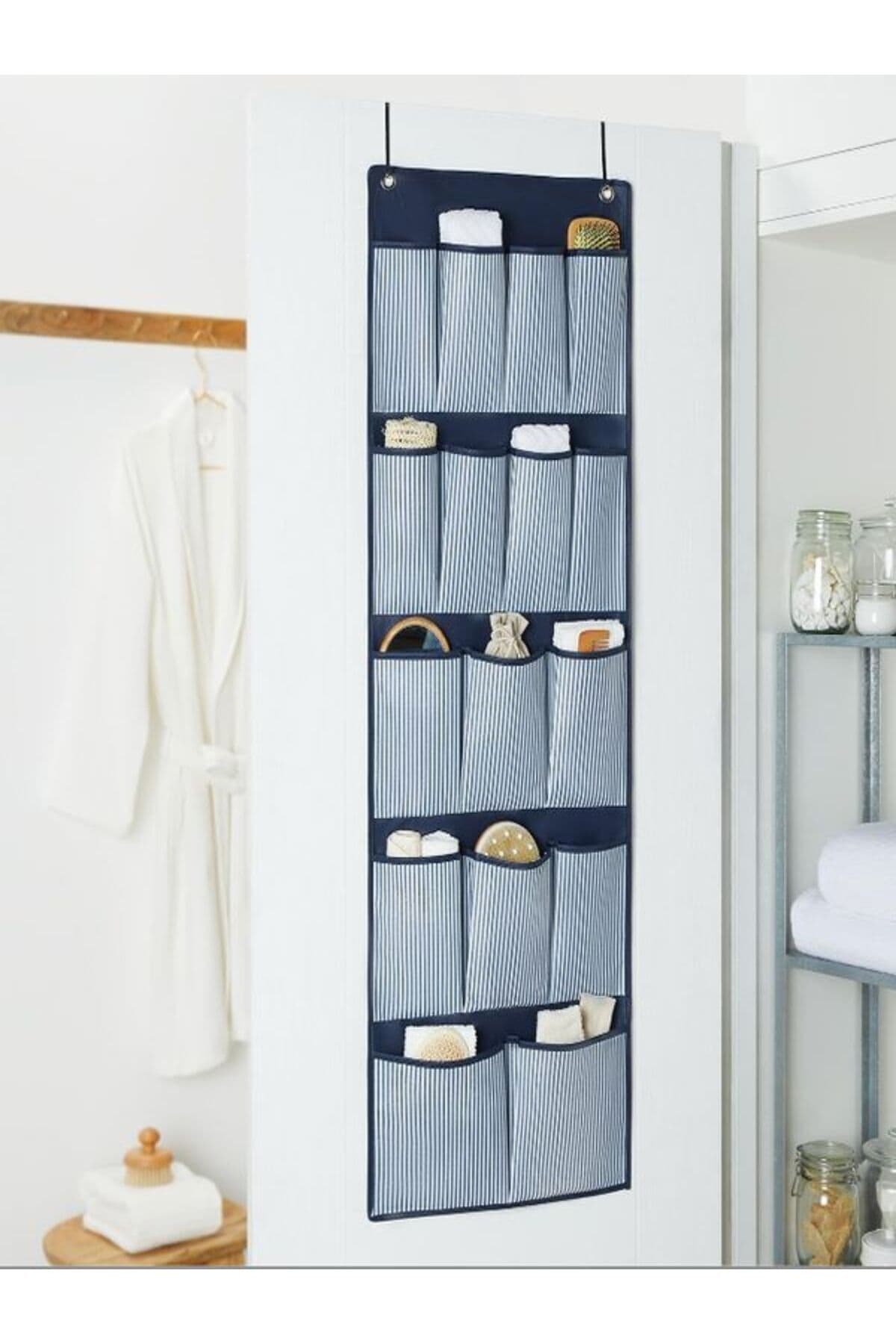 LeylArt Organizer Kapı Arkası 16 Bölmeli Kumaş Organizer Banyo Düzenleyici Bez Düzenleyici