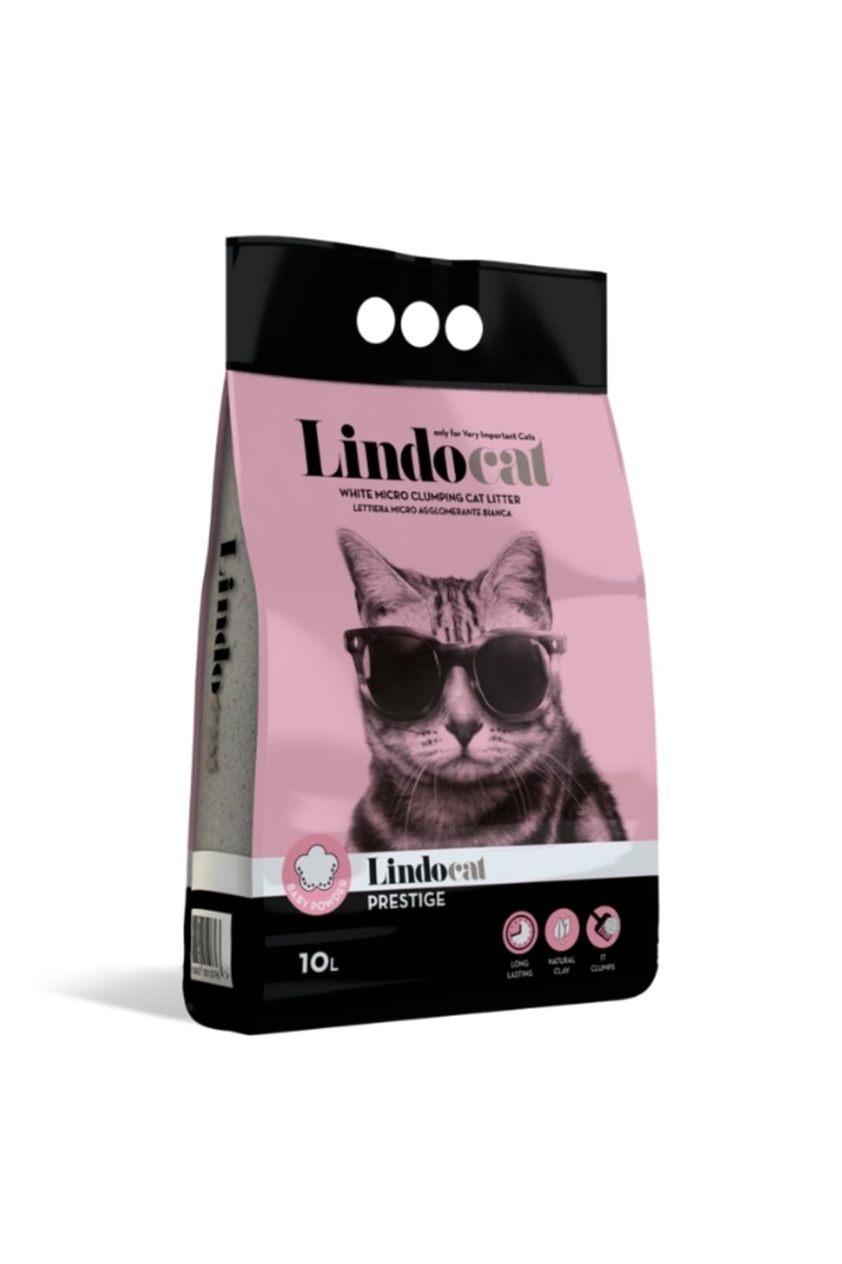 Lindo Cat Lindocat Prestige Bebek Pudralı Kedi Kumu TR-1 Adet-10 Lt-İnce Taneli-Topaklaşan-Doğal/Bentonit Kuml