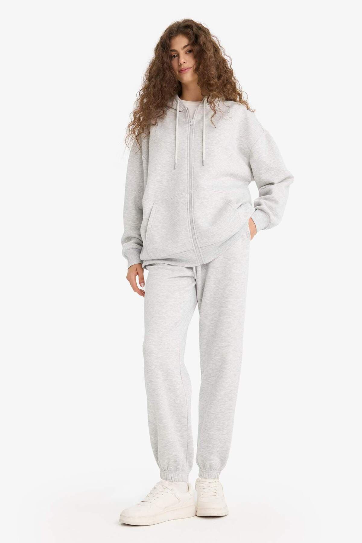 Defacto Standart Fit Kalın Jogger Eşofman Altı Bel Paça Lastikli Basıc Uzun Boy S7370AZ22WN
