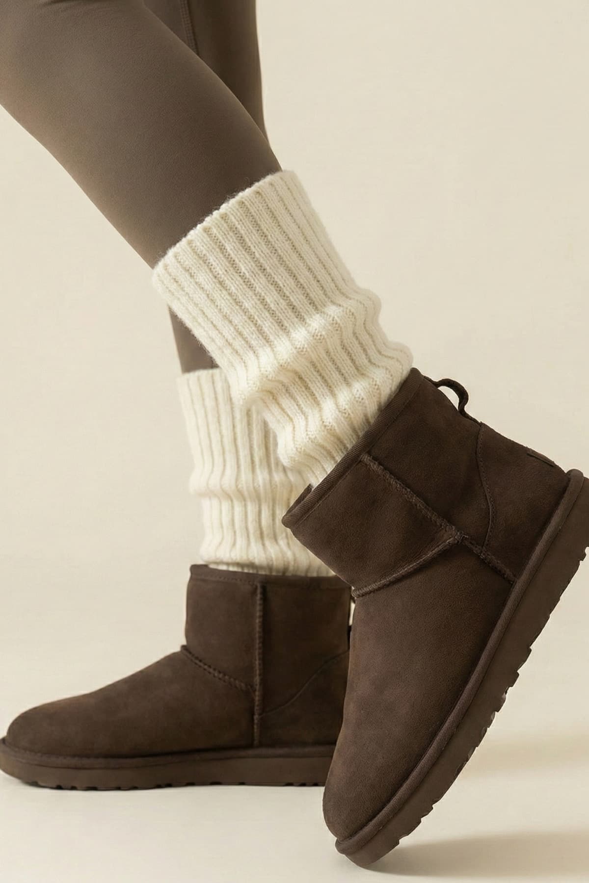 UNCİA OUTDOORS Premium Kışlık Kalın Örgü Triko Tozluk Çorap %100 Akrilik Leg Warmer Ayak Isıtıcı