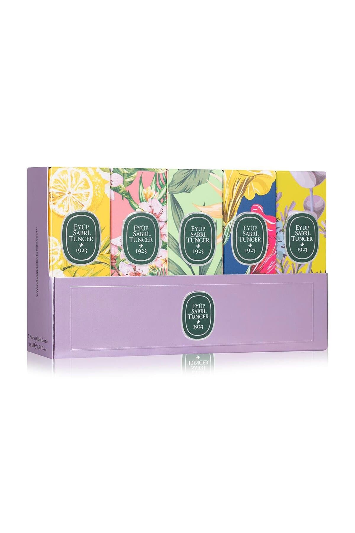Eyüp Sabri Tuncer Set-2 16ml 5Li Cam Şişe Sprey Kolonya (Lavanta-Hatıralar-B.Çay-J.Kiraz-Limon)
