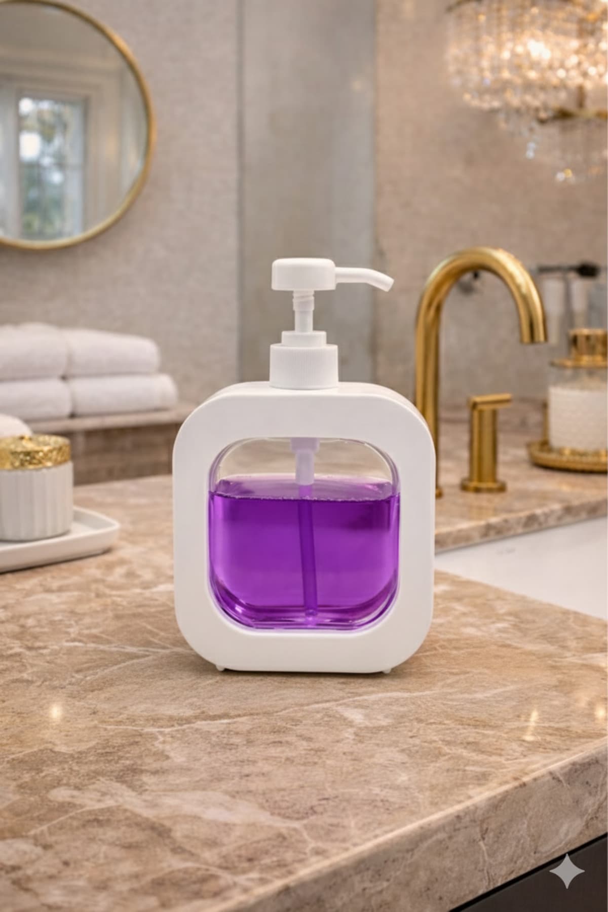 MİMOZA PARK 300 ml Tezgah Üstü Dikdörtgen Banyo Mutfak Sıvı Sabunluk | Banyo Mutfak Bulaşık Lavabo Deterjanlık