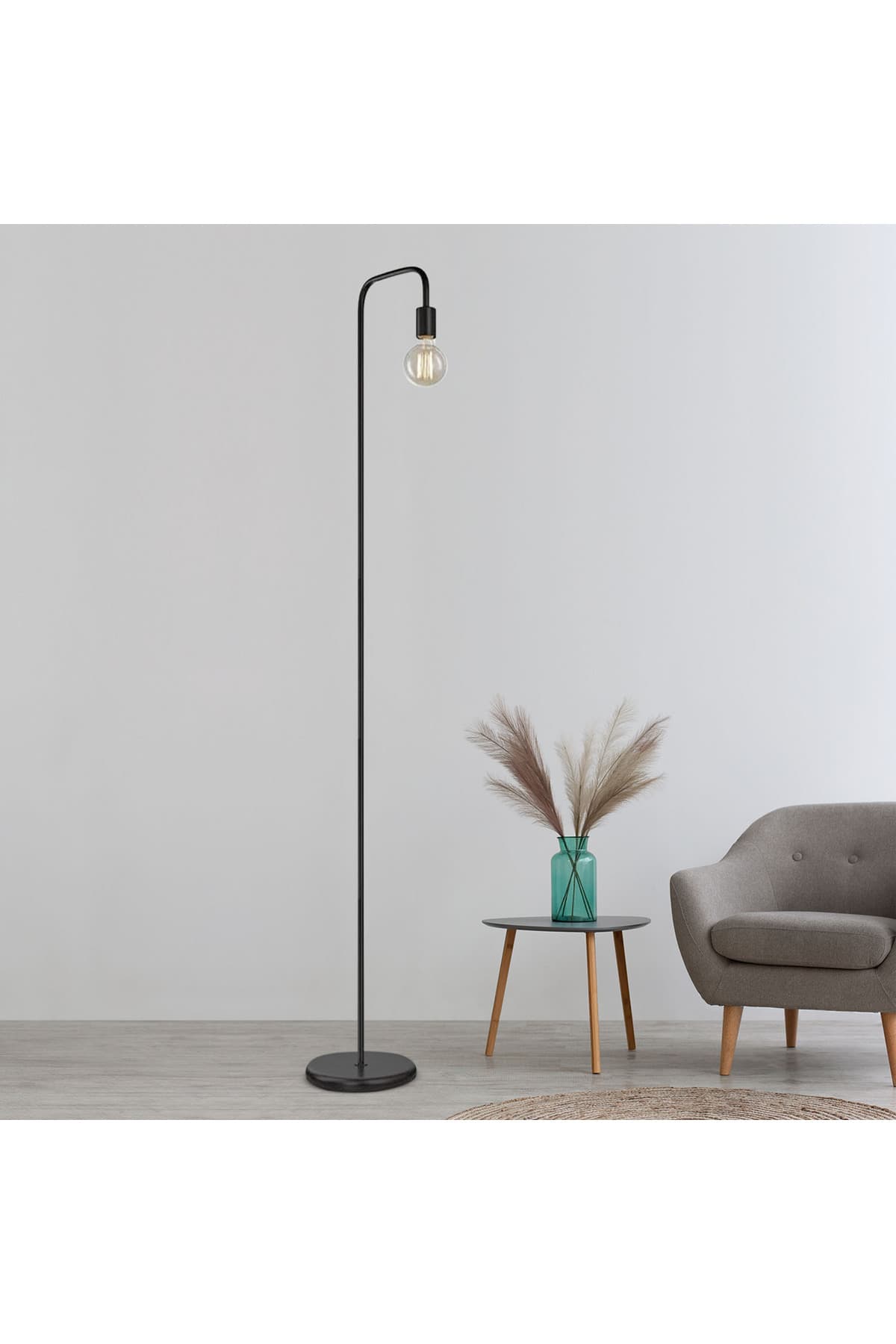 Apliqa Klara Siyah Modern Tasarım Retro Dekoratif Metal Lambader